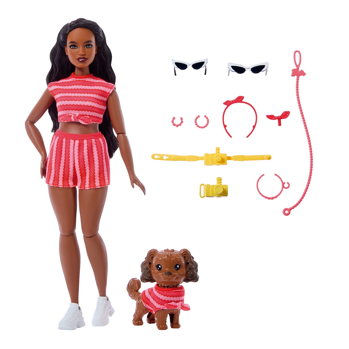 Boneca Barbie Afro-americana com Cão Twinning Looks 1