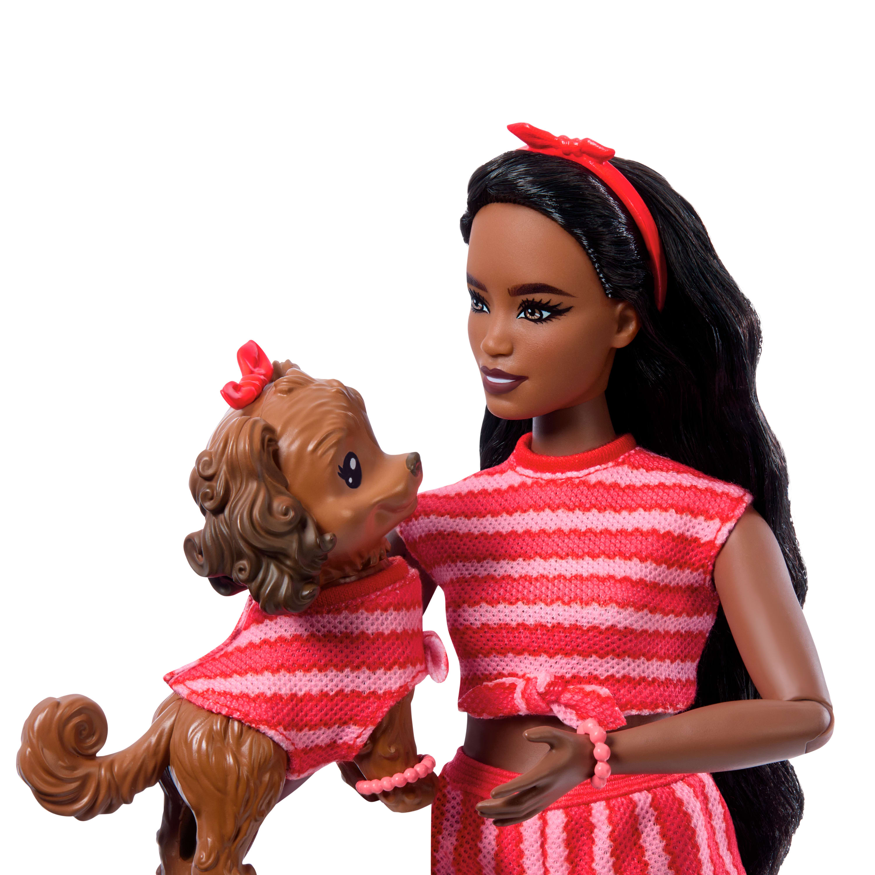 Boneca Barbie Afro-americana com Cão Twinning Looks 4