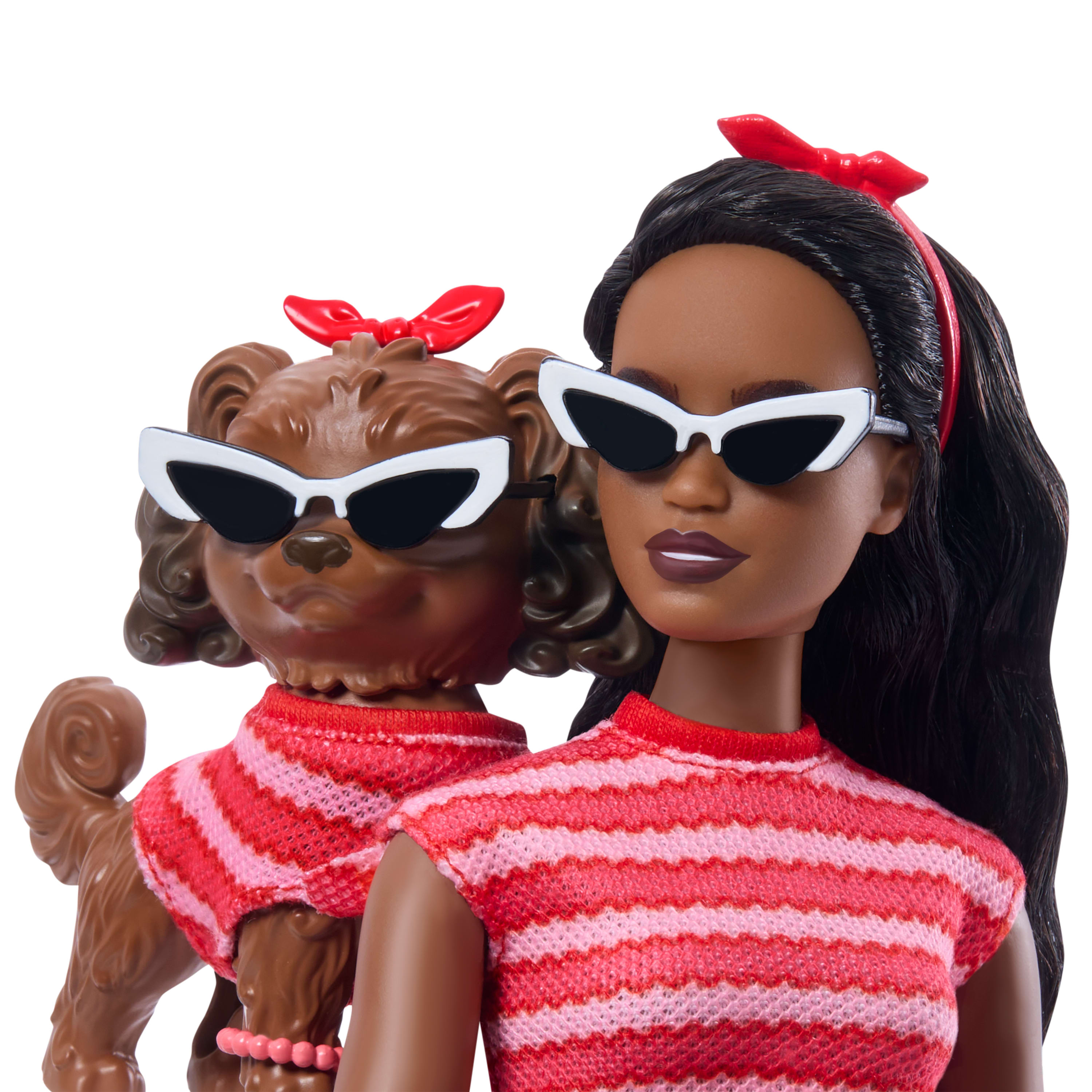 Boneca Barbie Afro-americana com Cão Twinning Looks 5