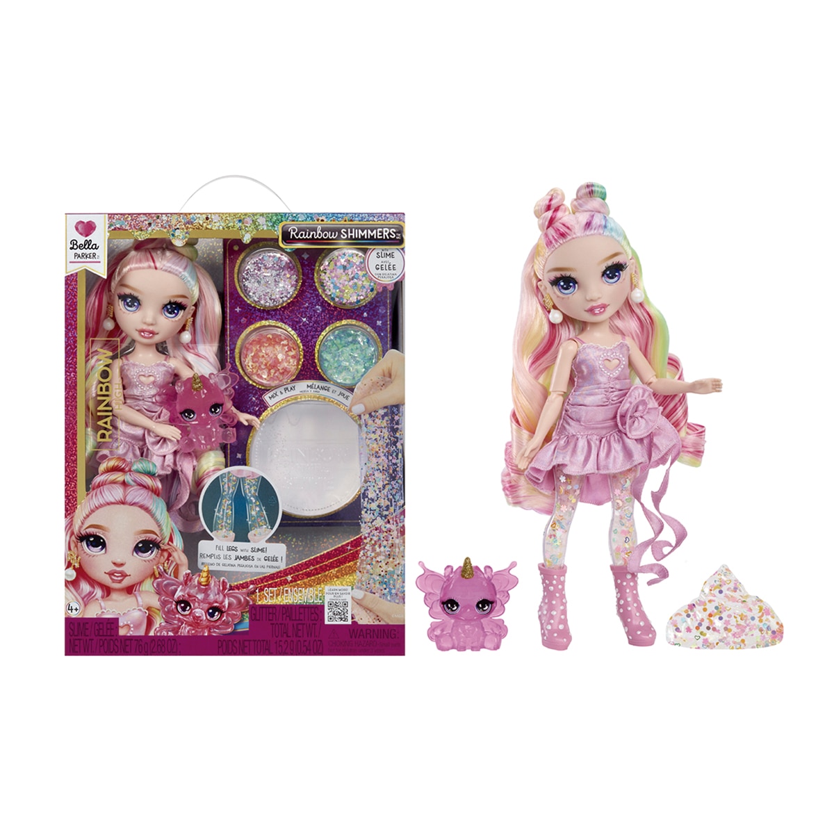 Rainbow High – Muñeca Rainbow Shimmers con Slime Bella Rainbow High MGA.