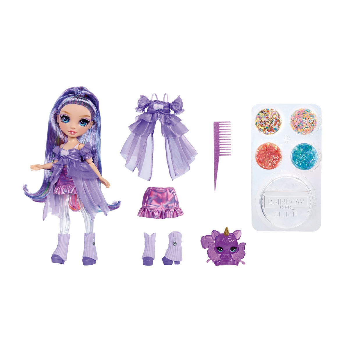 Boneca Rainbow Shimmers com Slime Violet 3