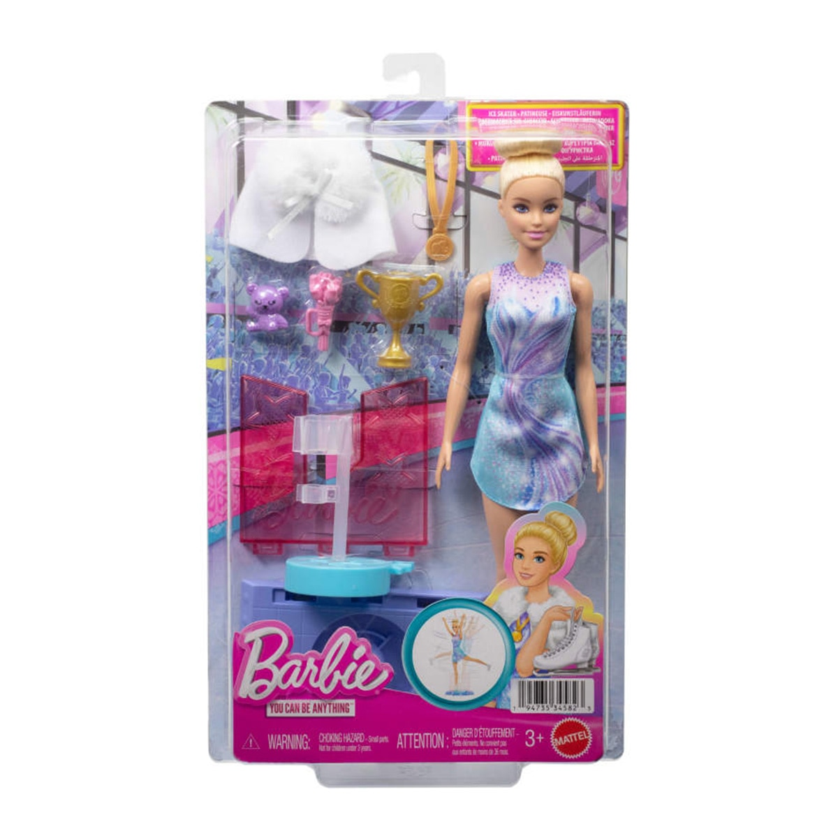 Barbie Patinadora sobre hielo con plataforma giratoria 6