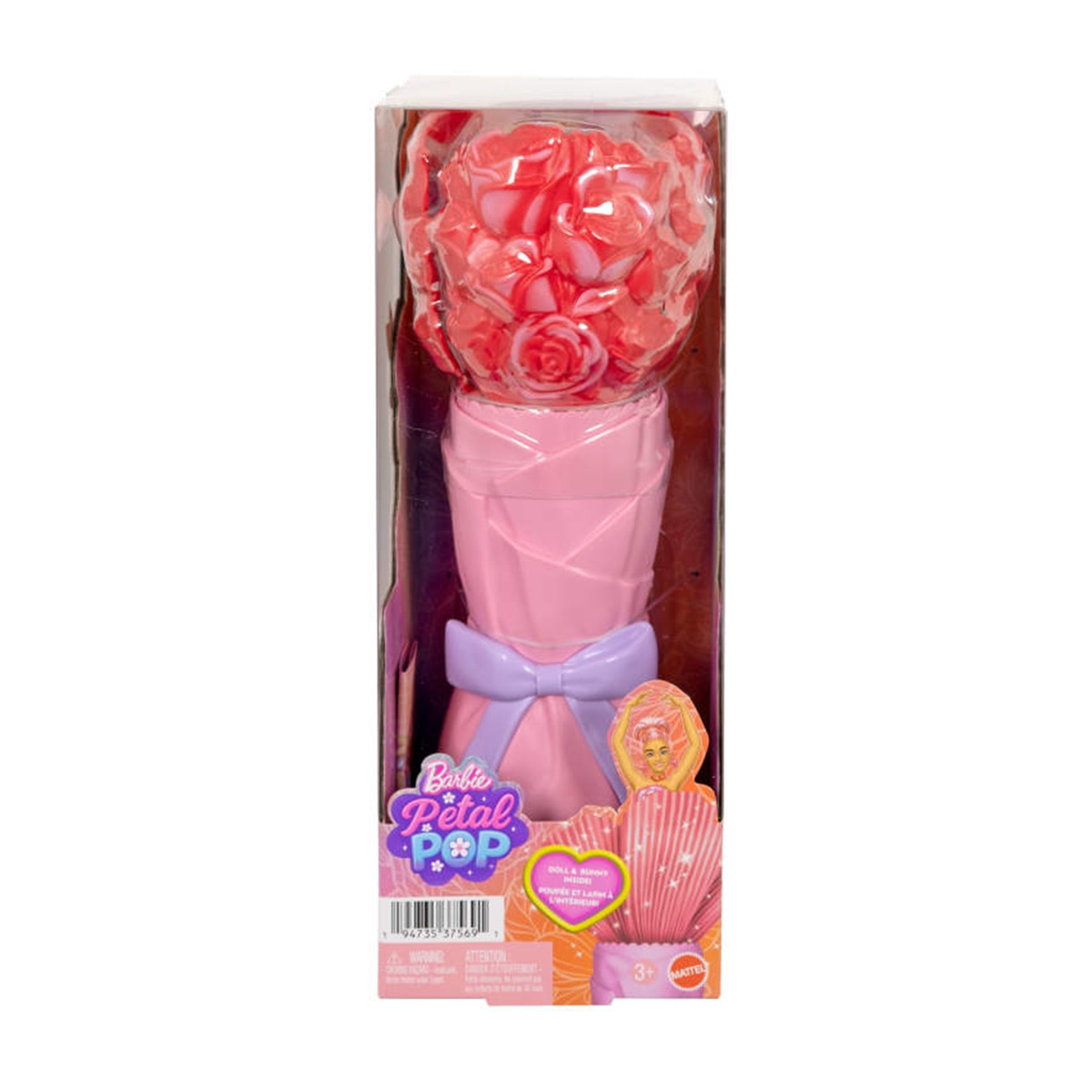 Barbie Petal Pop Muñeca sorpresa en ramo de rosas rojas 6