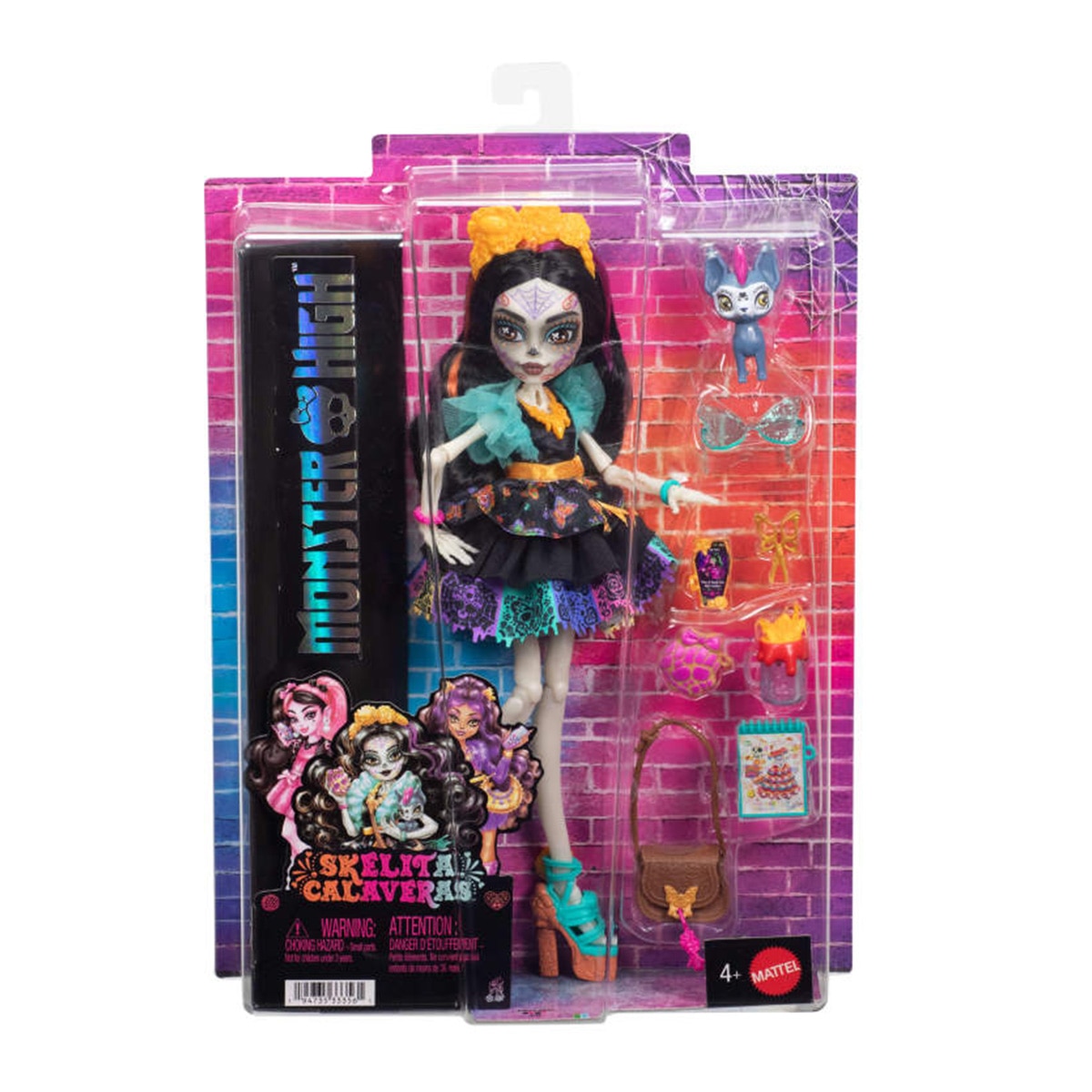 Monster High Muñeca Skelita Calaveras con accesorios 6