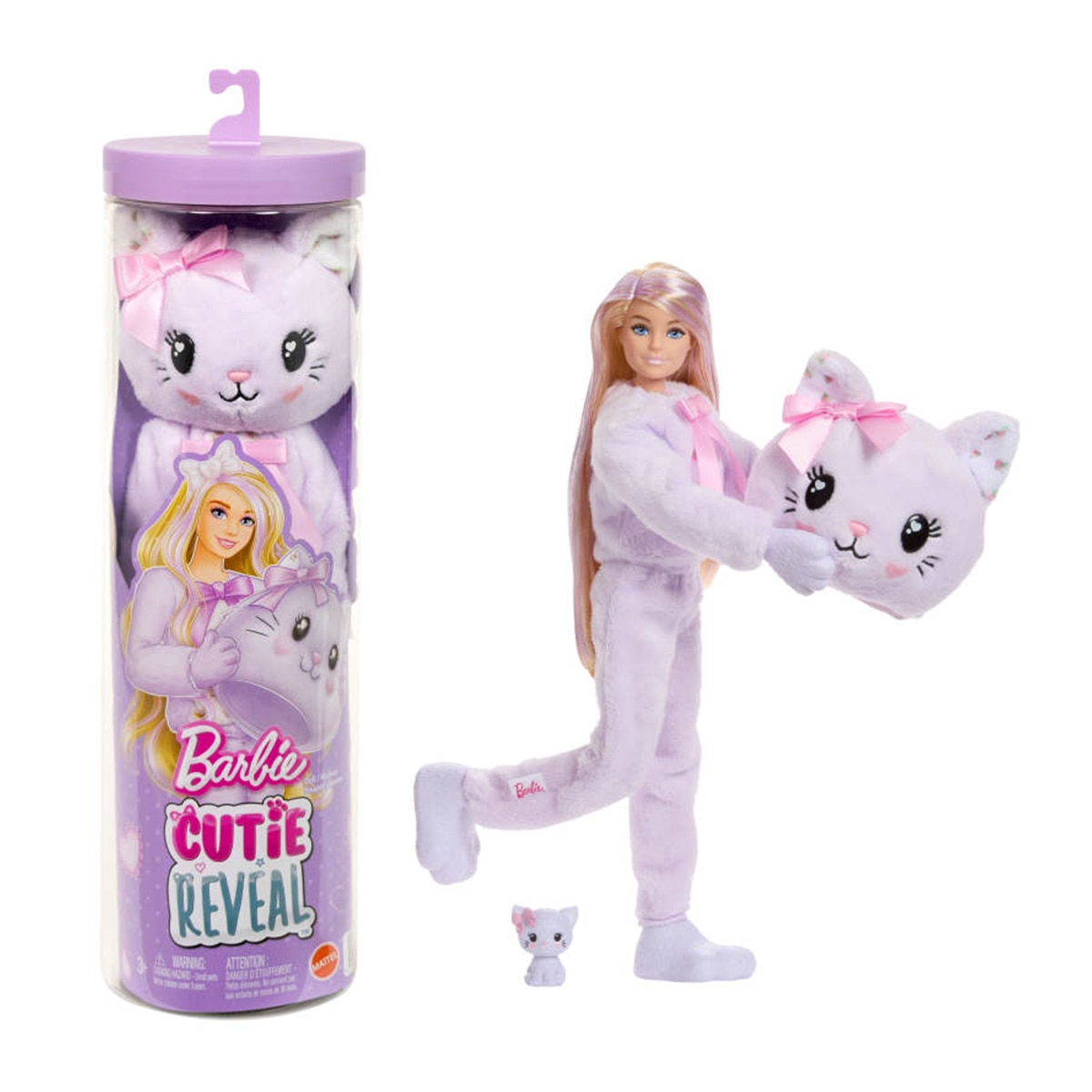 Imagen 0 de Barbie Cutie Reveal Lazos tiernos Muñeca sorpresa gatita morada