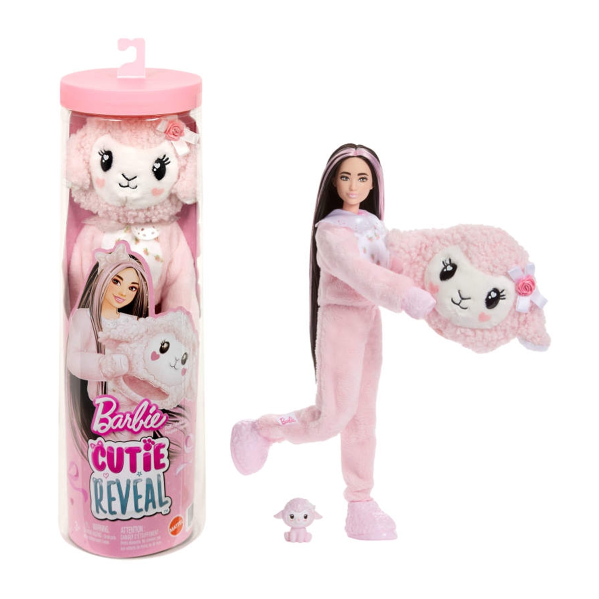 Barbie Cutie Reveal Lazos tiernos Muñeca sorpresa corderito rosa