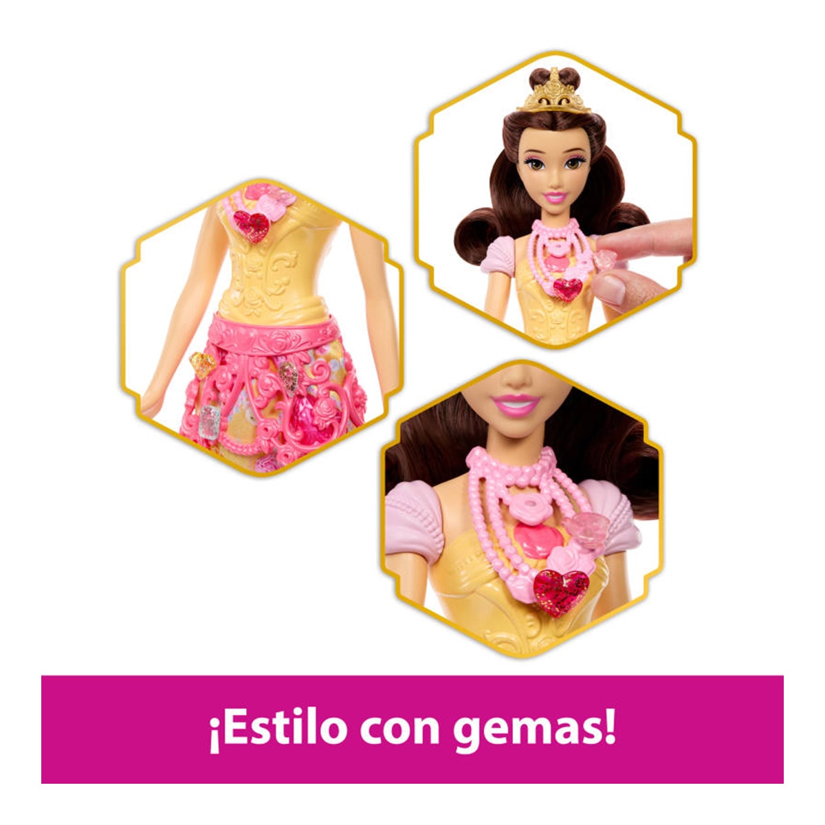 Disney Princess Jewel Reveal Muñeca Bella sorpresa 4