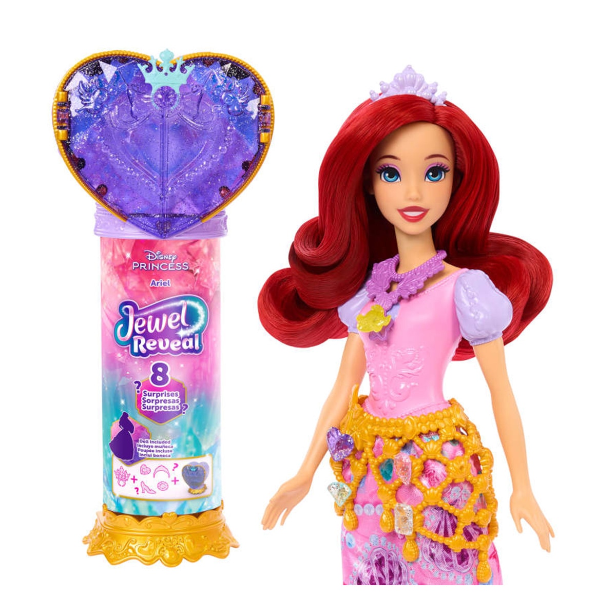 Imagen 0 de Disney Princess Jewel Reveal Muñeca Ariel sorpresa