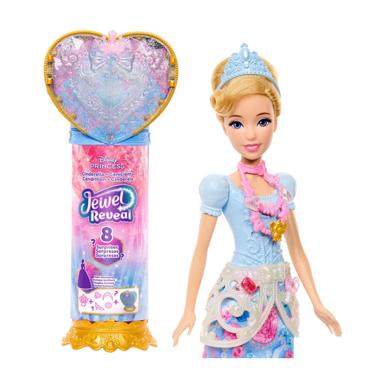 Imagen 0 de Disney Princess Jewel Reveal Muñeca Cenicienta sorpresa