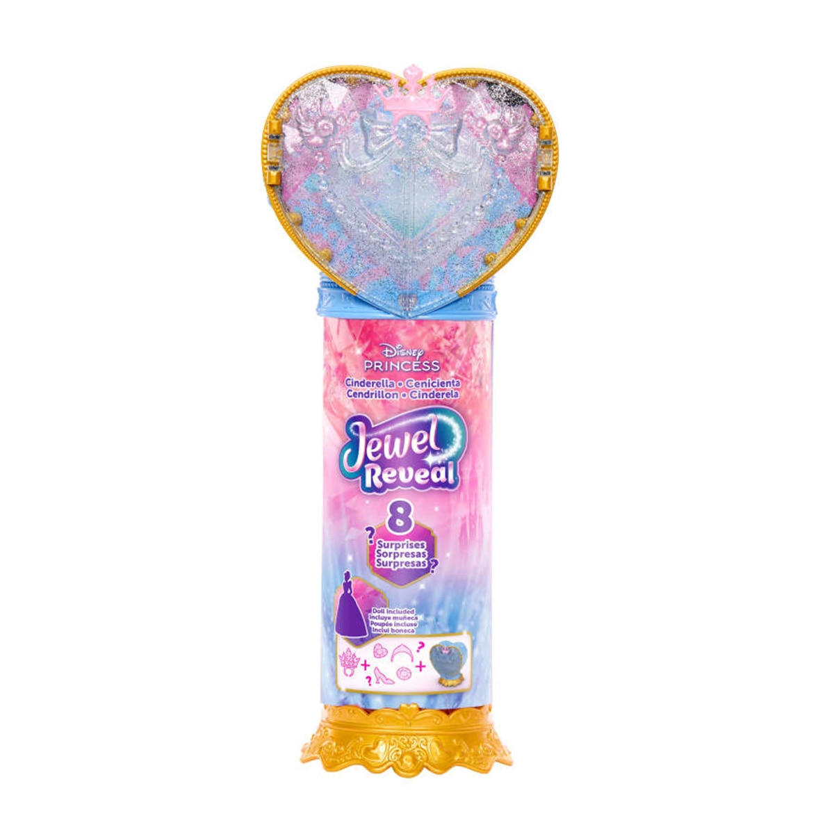 Disney Princess Jewel Reveal Muñeca Cenicienta sorpresa 6
