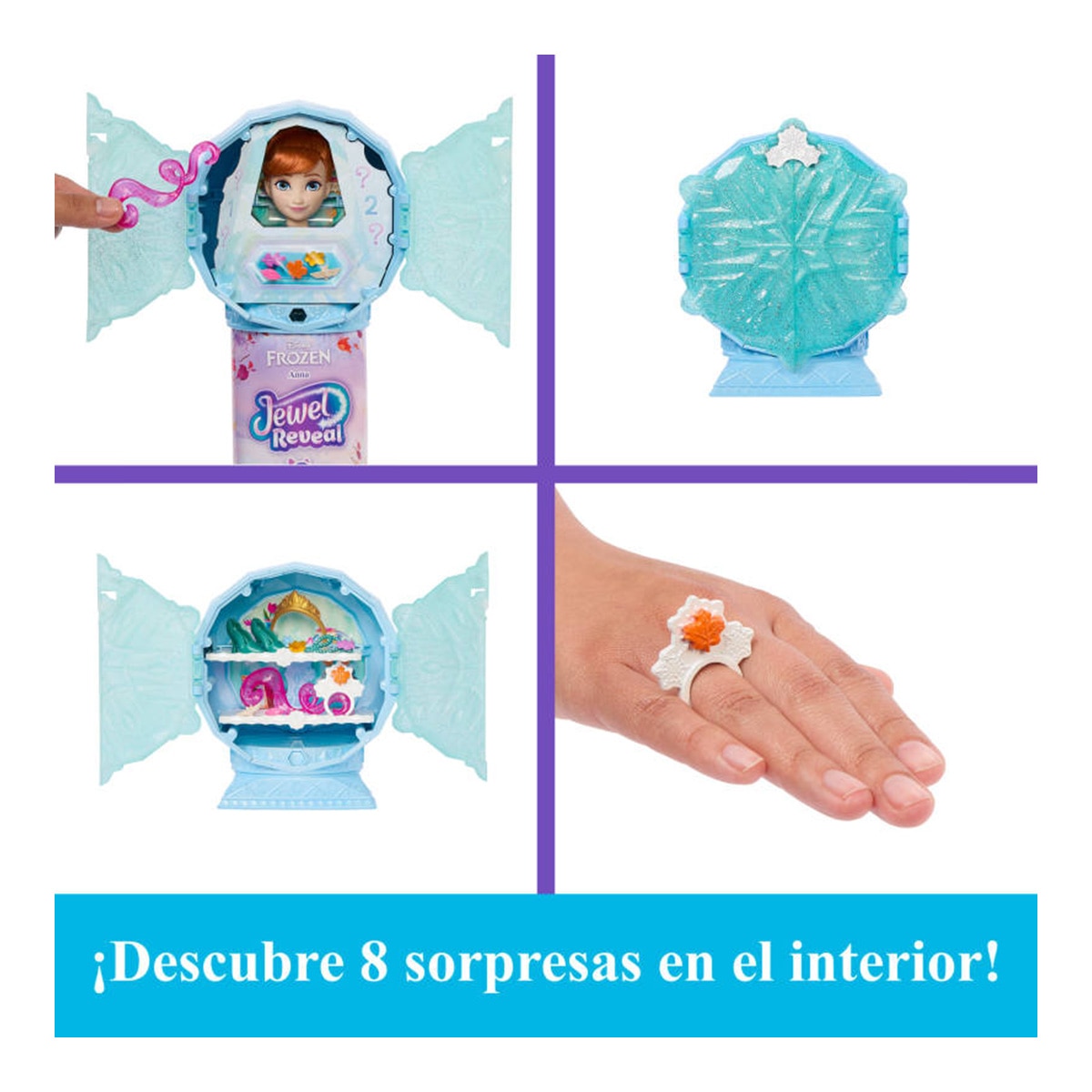 Disney Princess Frozen Jewel Reveal Muñeca Anna sorpresa 4
