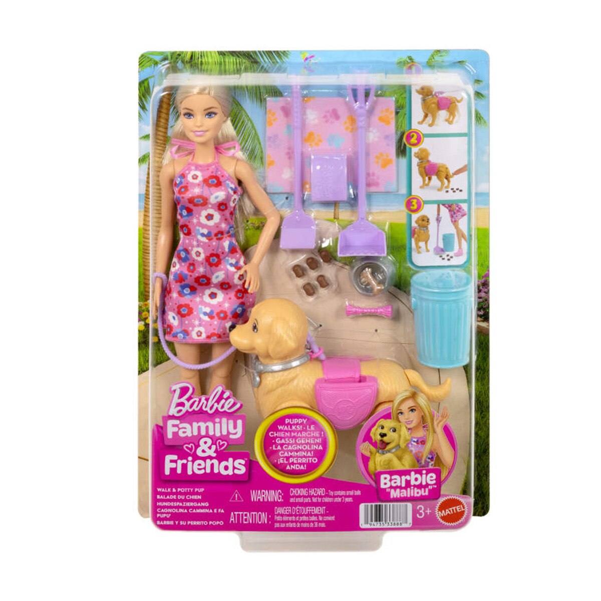 Boneca Barbie Malibú  Passeio com o Cão 6