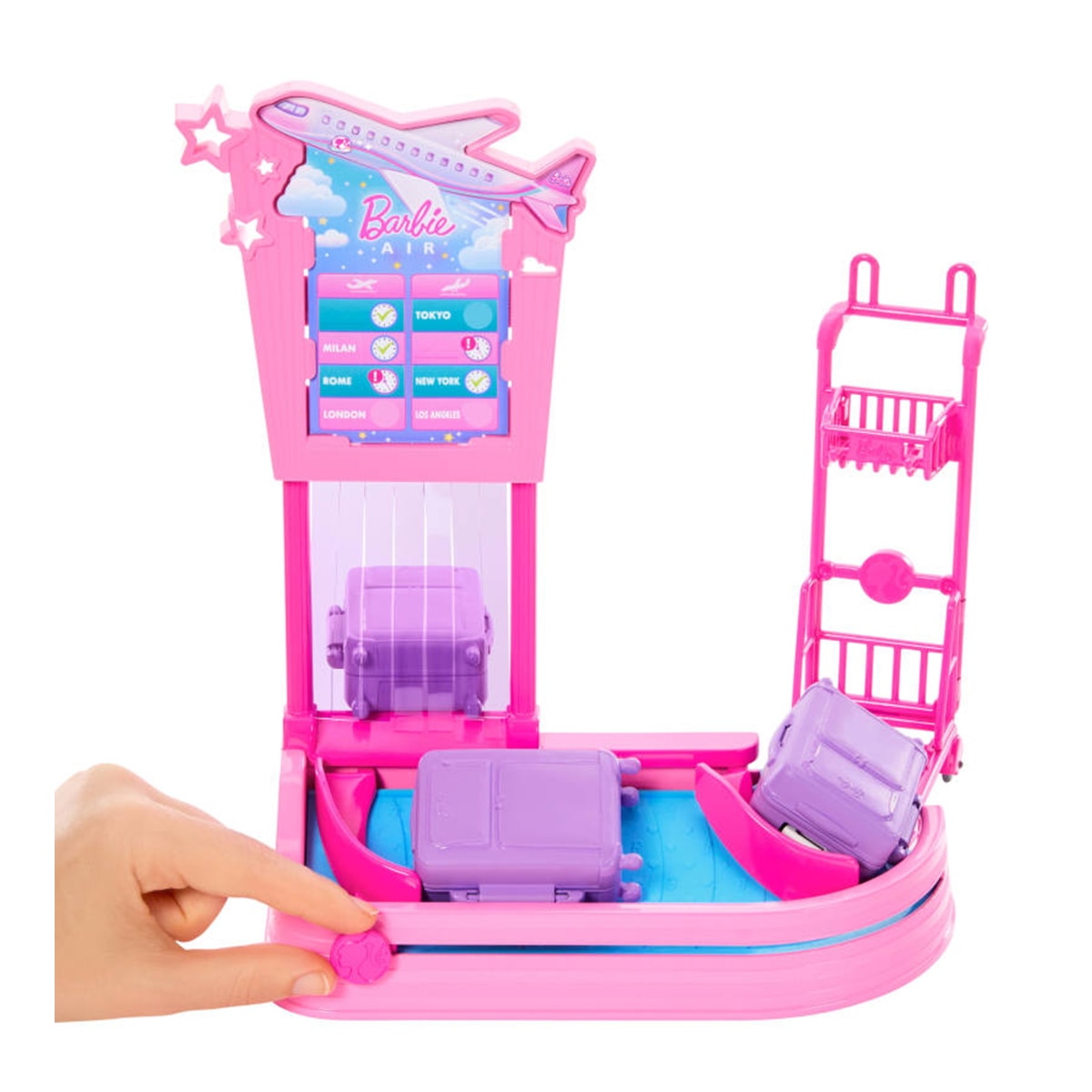 Muñeca con set de juego Familia y Amigos Malibú retirada de equipaje Barbie Mattel 3