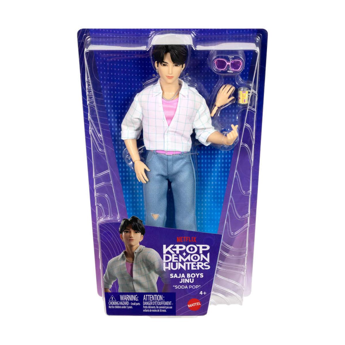 Muñeco K-Pop Jinu Soda Pop inspirado en la película con conjunto de actuación “Soda Pop” y 2 accesorios Mattel 7