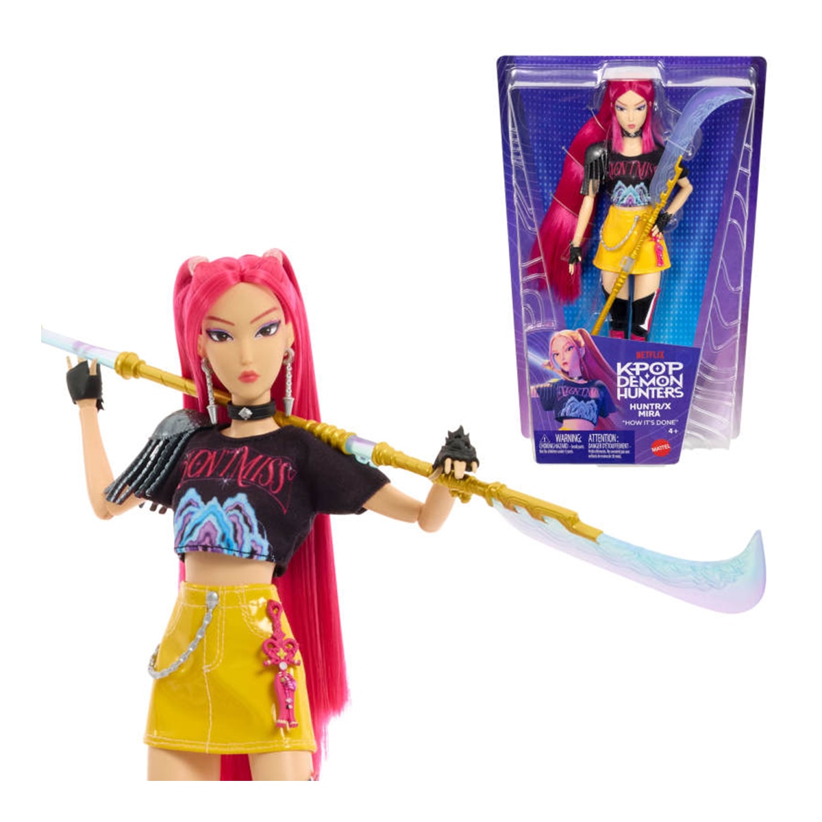 Imagen 0 de Muñeca K-Pop Mira How It's Done HUNTR/X con conjunto de actuación y accesorio de espada Mattel