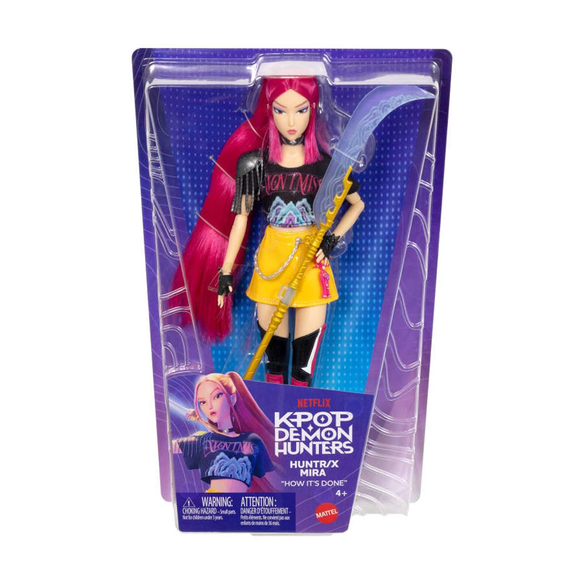 Muñeca K-Pop Mira How It's Done HUNTR/X con conjunto de actuación y accesorio de espada Mattel 7