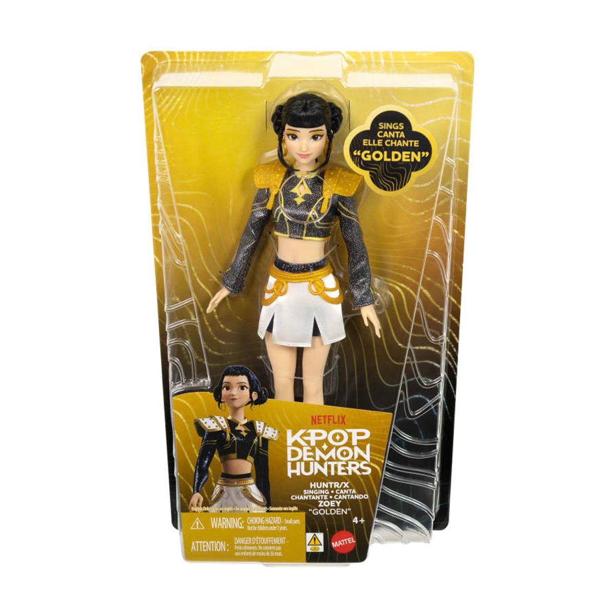 Muñeca K-Pop Zoey Golden cantante con conjunto característico extraíble y 5 puntos de articulación Mattel 6