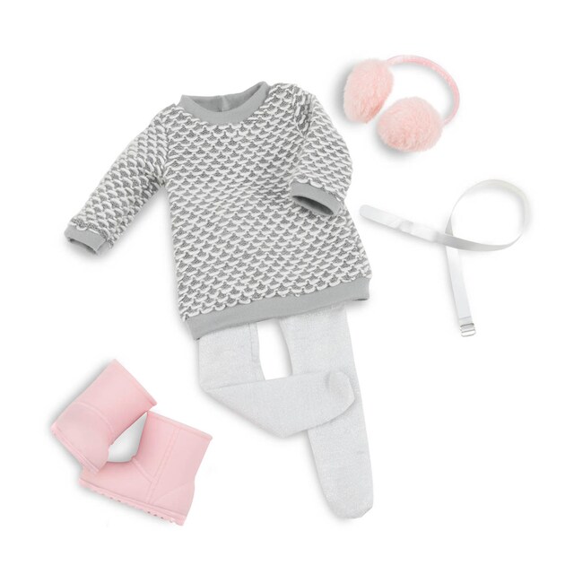 Outfit con vestido sweater Our Generation