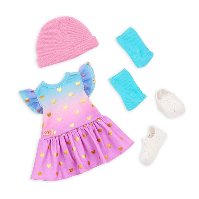 Imagen 0 de Ropa de muñeca Outfit Vestido con corazones Our Generation