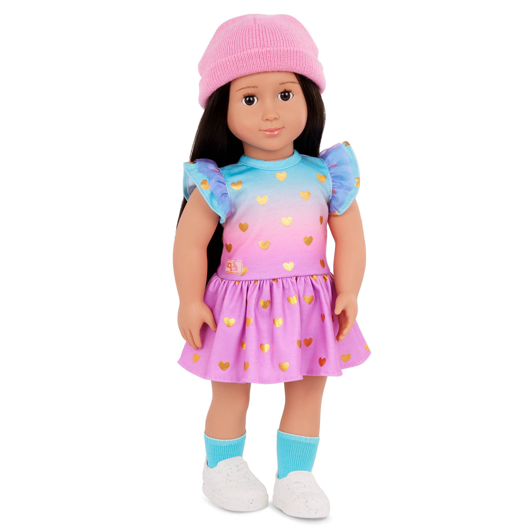 Ropa de muñeca Outfit Vestido con corazones Our Generation 3