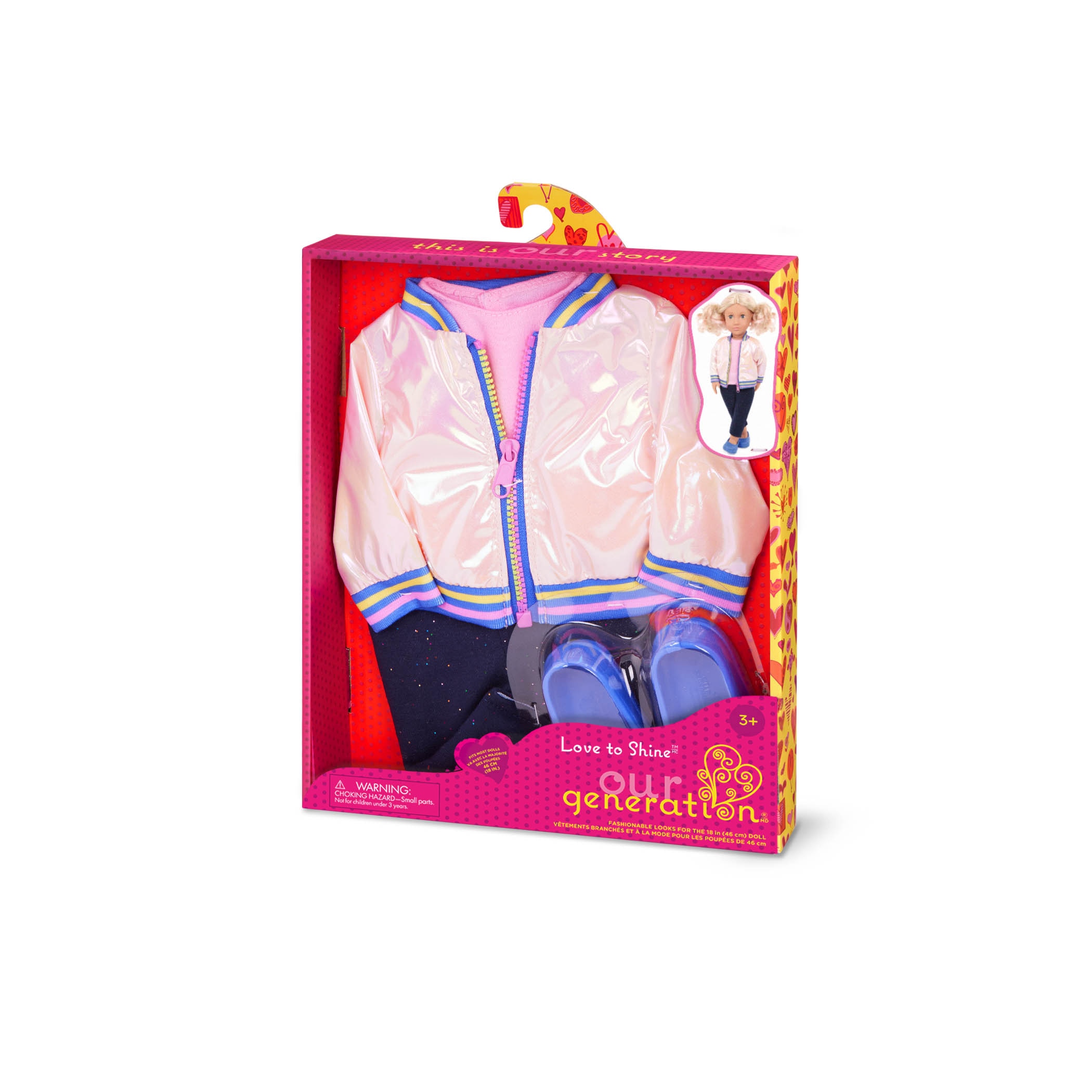 Ropa de muñeca Outfit Edgy con chaqueta y leggings Our Generation 5
