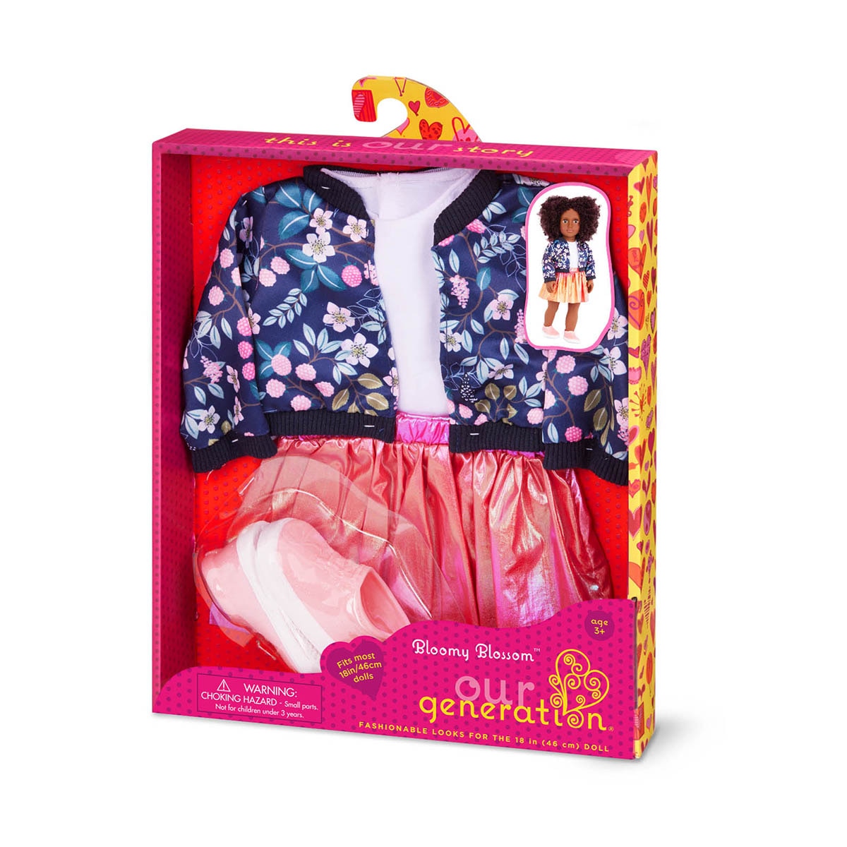 Ropa de muñeca Outfit Chaqueta floral y falda Our Generation 5