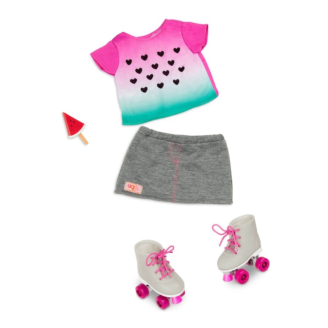 Outfit sandia con patines Our Generation
