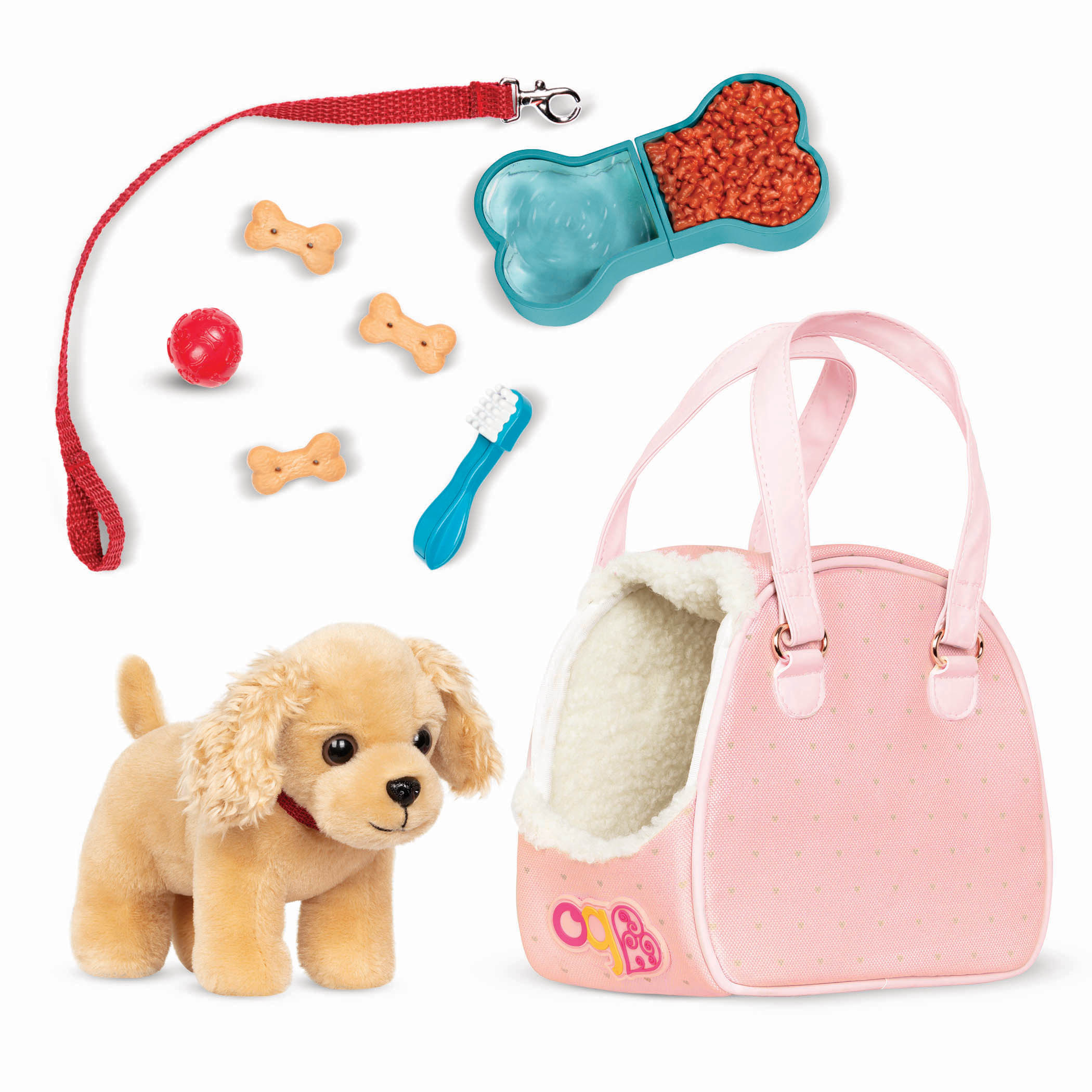 Perrito cocker Spaniel con bolso y accesorios OUR GENERATION 2