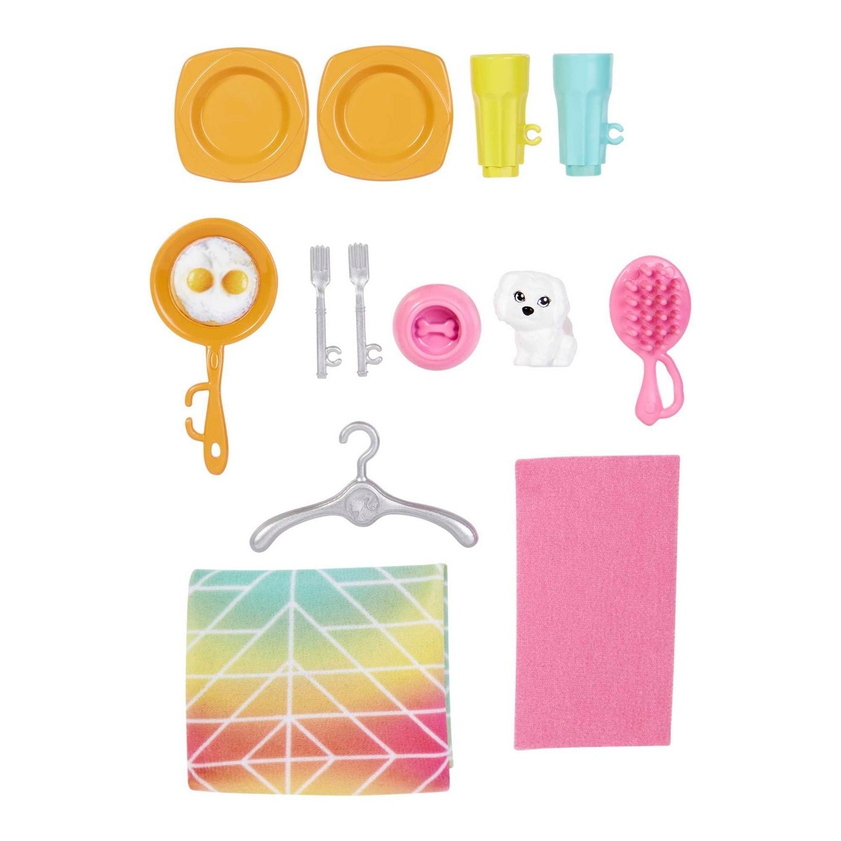 Casa de 2 pisos amueblada para muñecas de juguete incluye muñeca rubia y accesorios Barbie 4