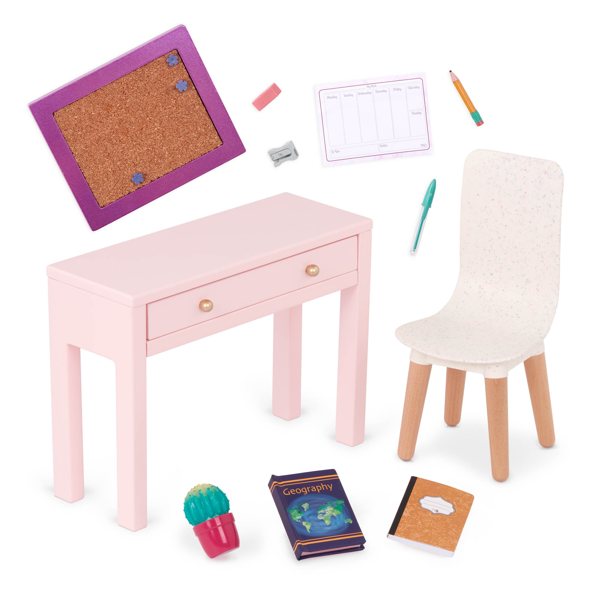 Set Escritorio de madera Our Generation 4