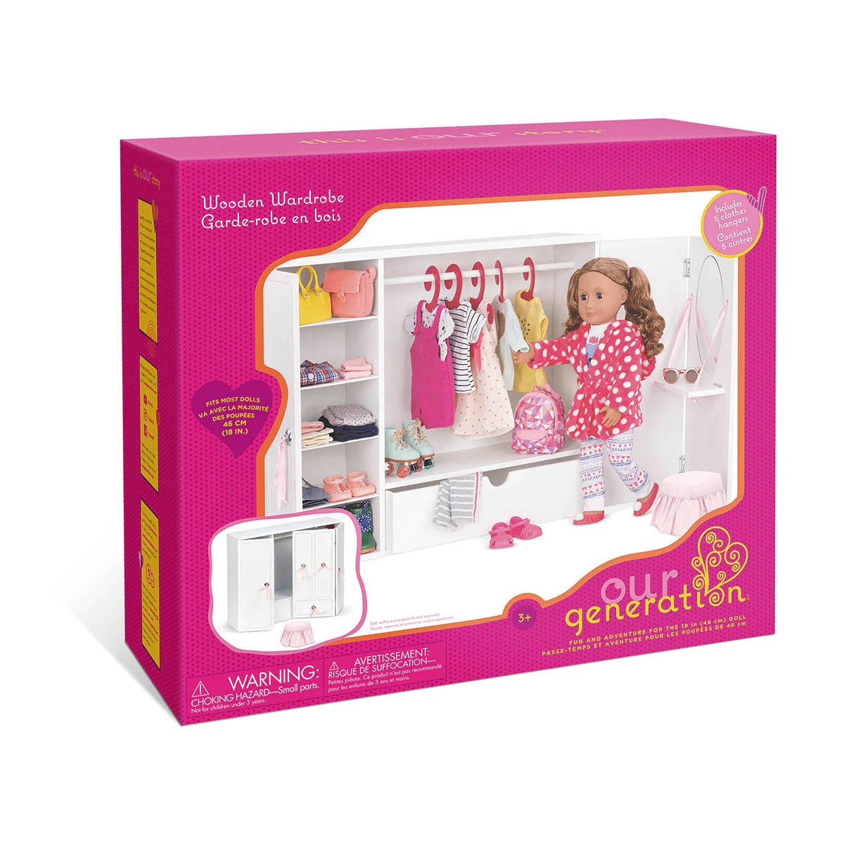 Set Armario de Madera con Tocador & Banqueta Our Generation 1