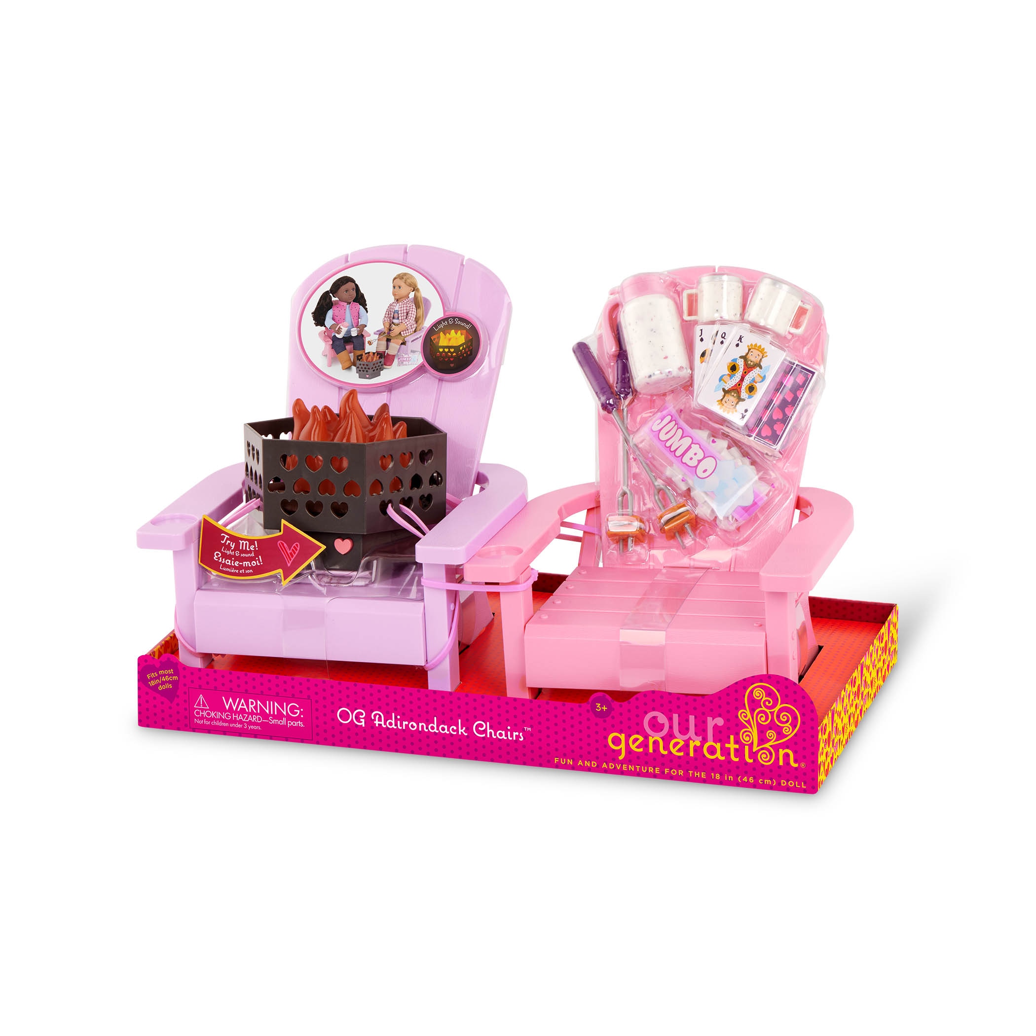 Set Sillas Adirondack con Fogata, Luces y Sonido Our Generation 6