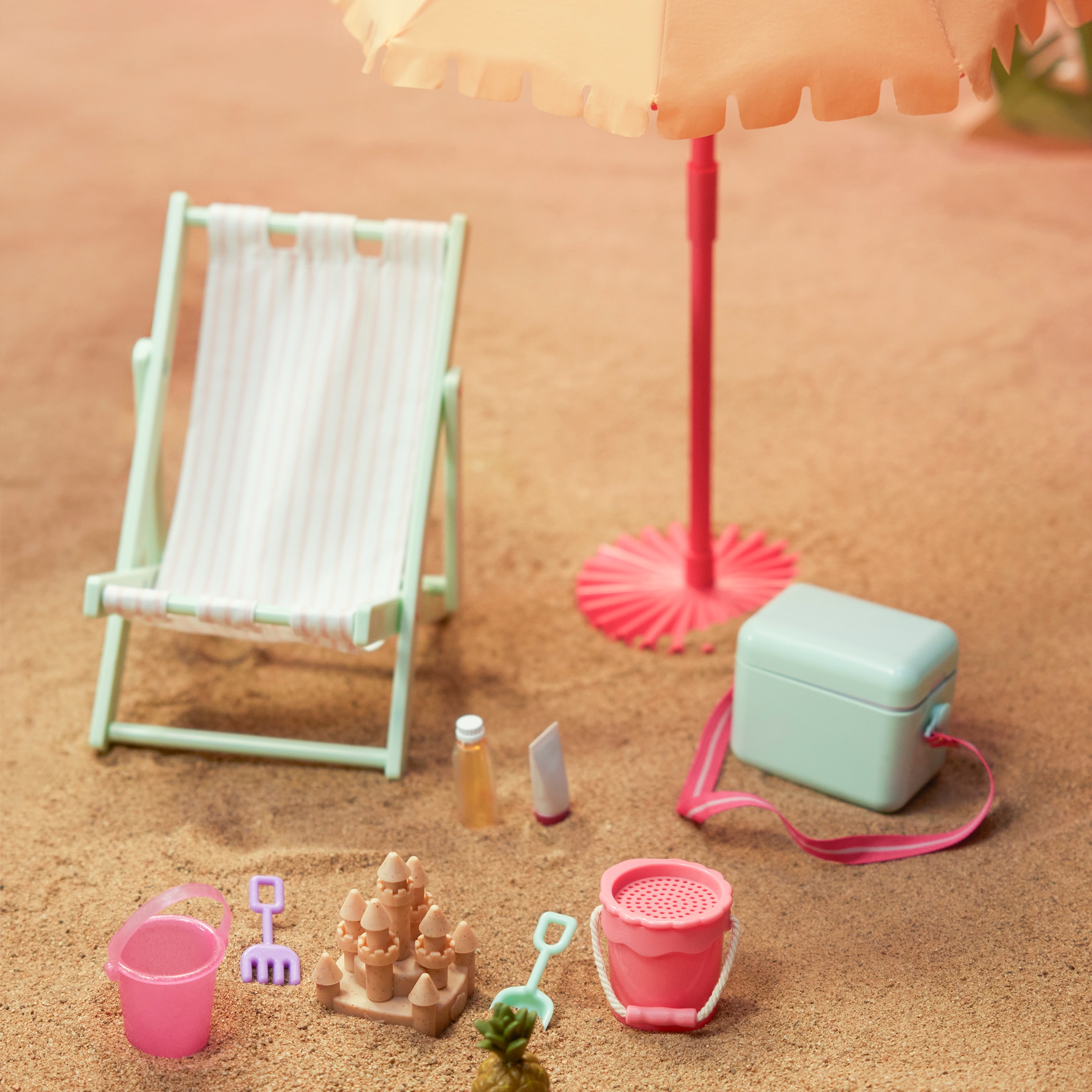 Set Silla de Playa con Parasol y Accesorios Our Generation 3