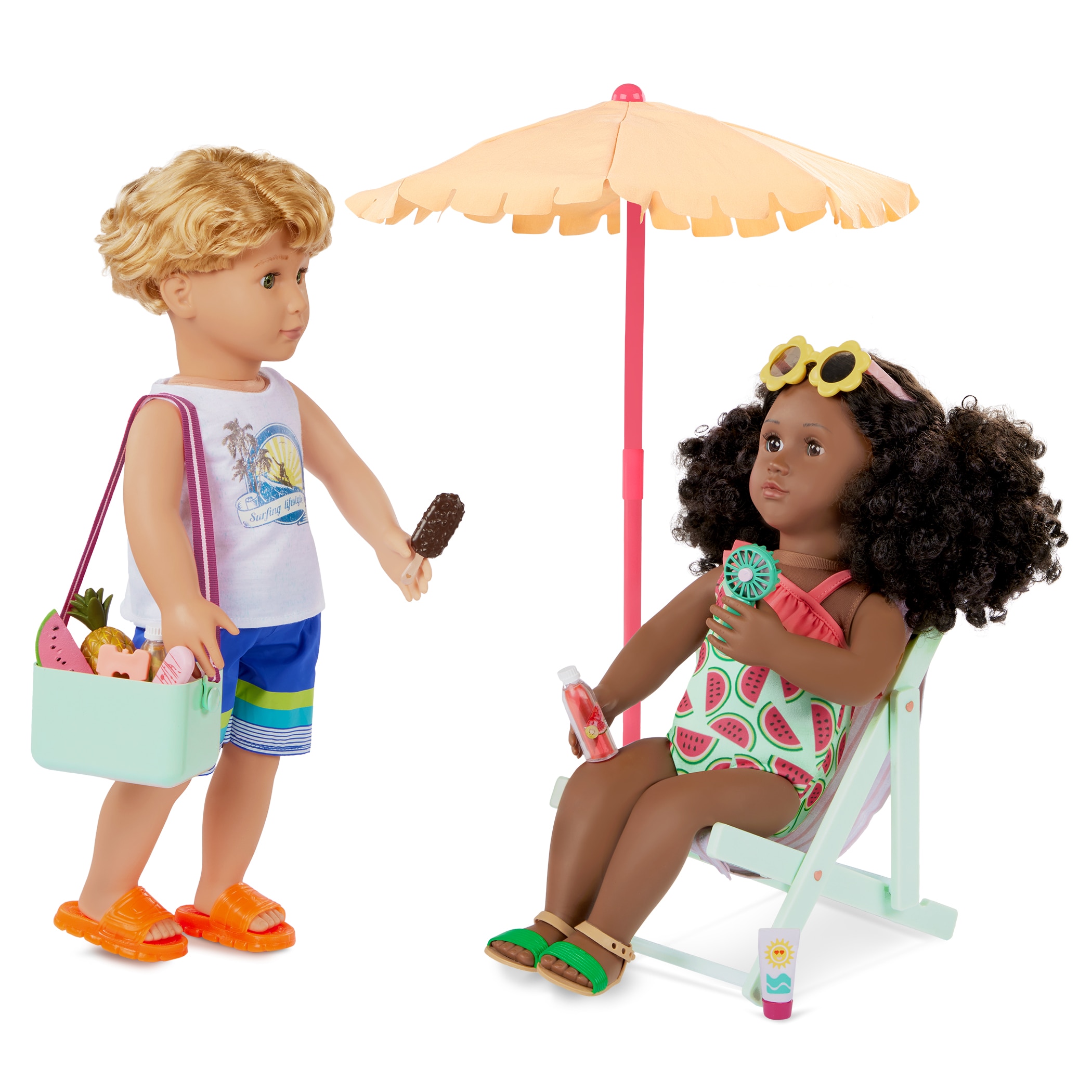 Set Silla de Playa con Parasol y Accesorios Our Generation 5