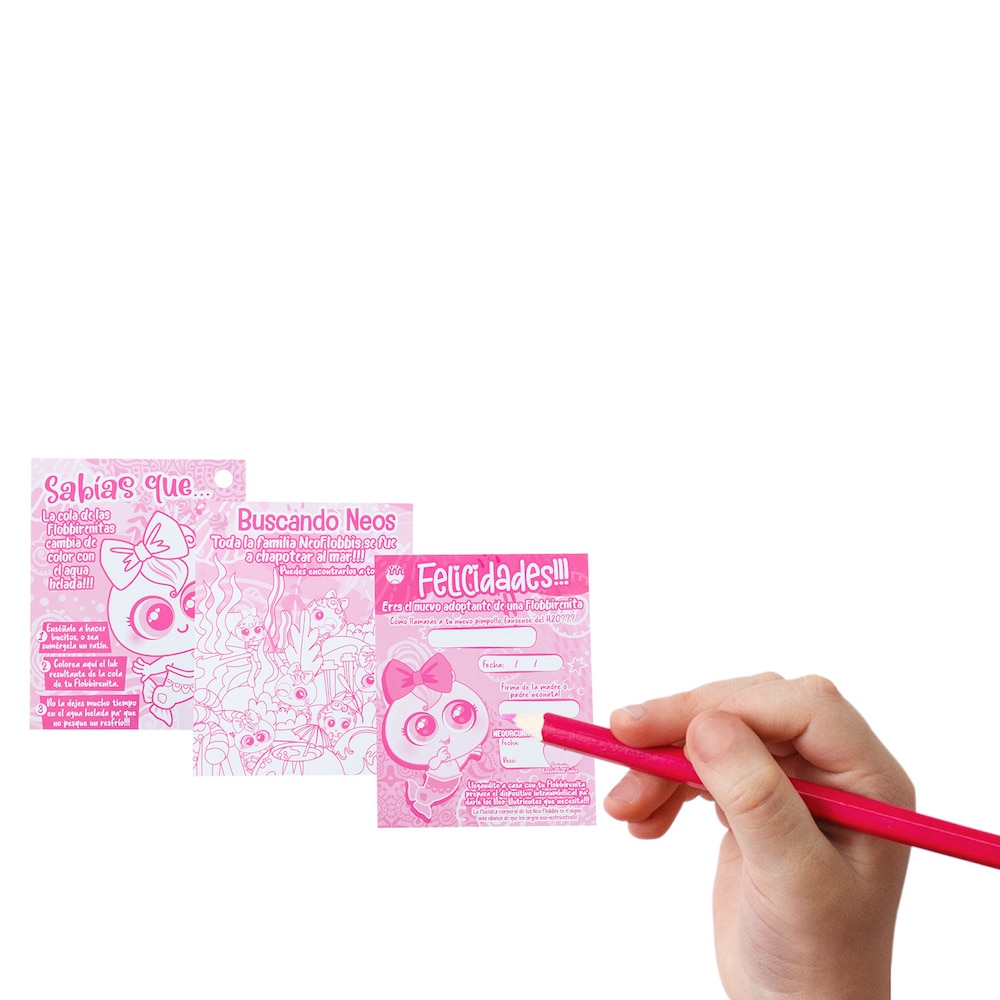 Muñeco bebé Neoflobbi Sirena Flobbirena rosa 3