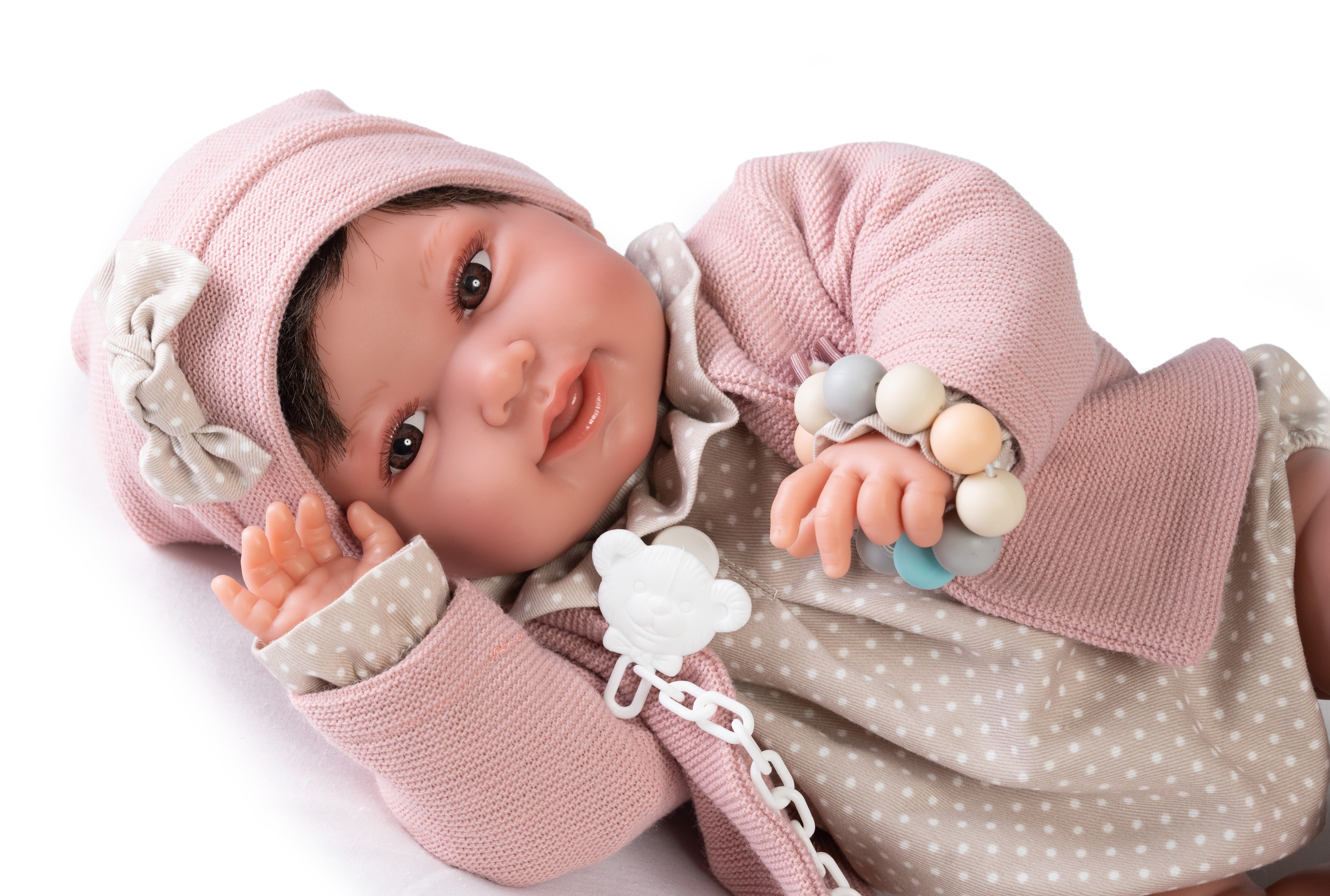 Muñeca Recién Nacida con peso Pipa paseo con mordedor Muñecas Antonio Juan 3
