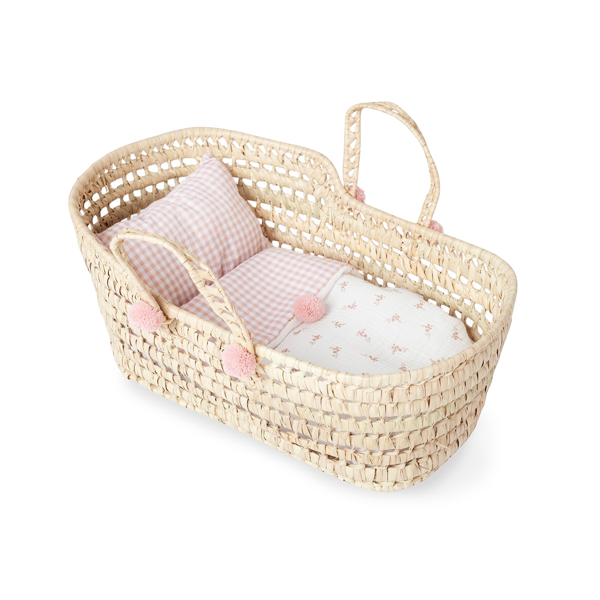 Muñecas Antonio Juan – Muñeca Capazo de Palma de flores y vichy (grande) Muñecas Antonio Juan.