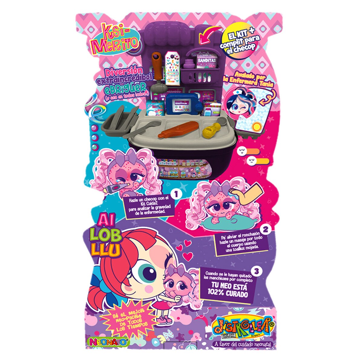 Muñeca bebé Ksi-merito Manchicuepa Maletín Distroller