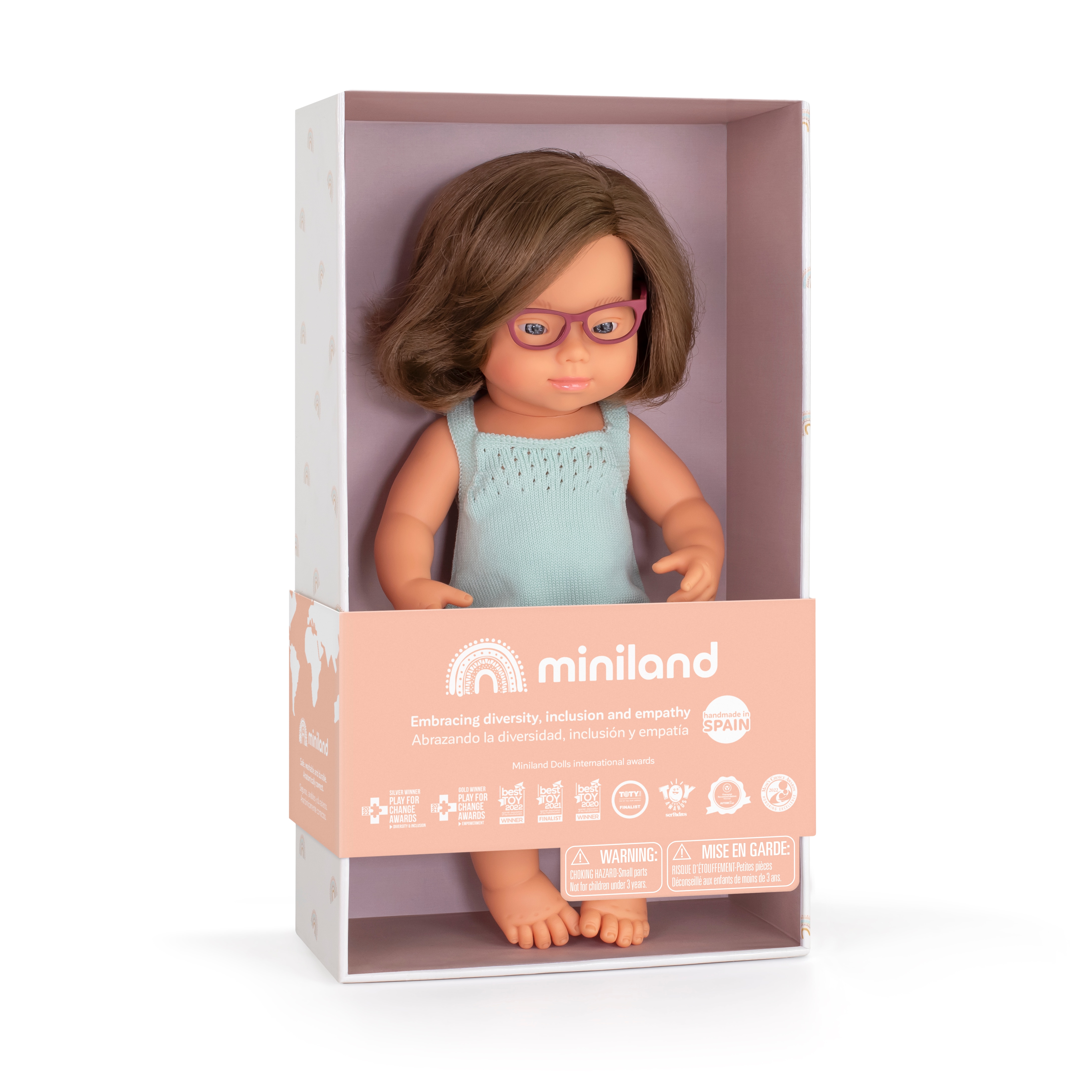 Muñeca caucásica con Síndrome de Down Miniland 8