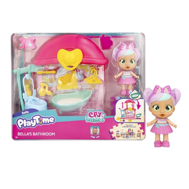 Muñeco bebé con playset Bella's Bathroom Bebés Llorones Playtime