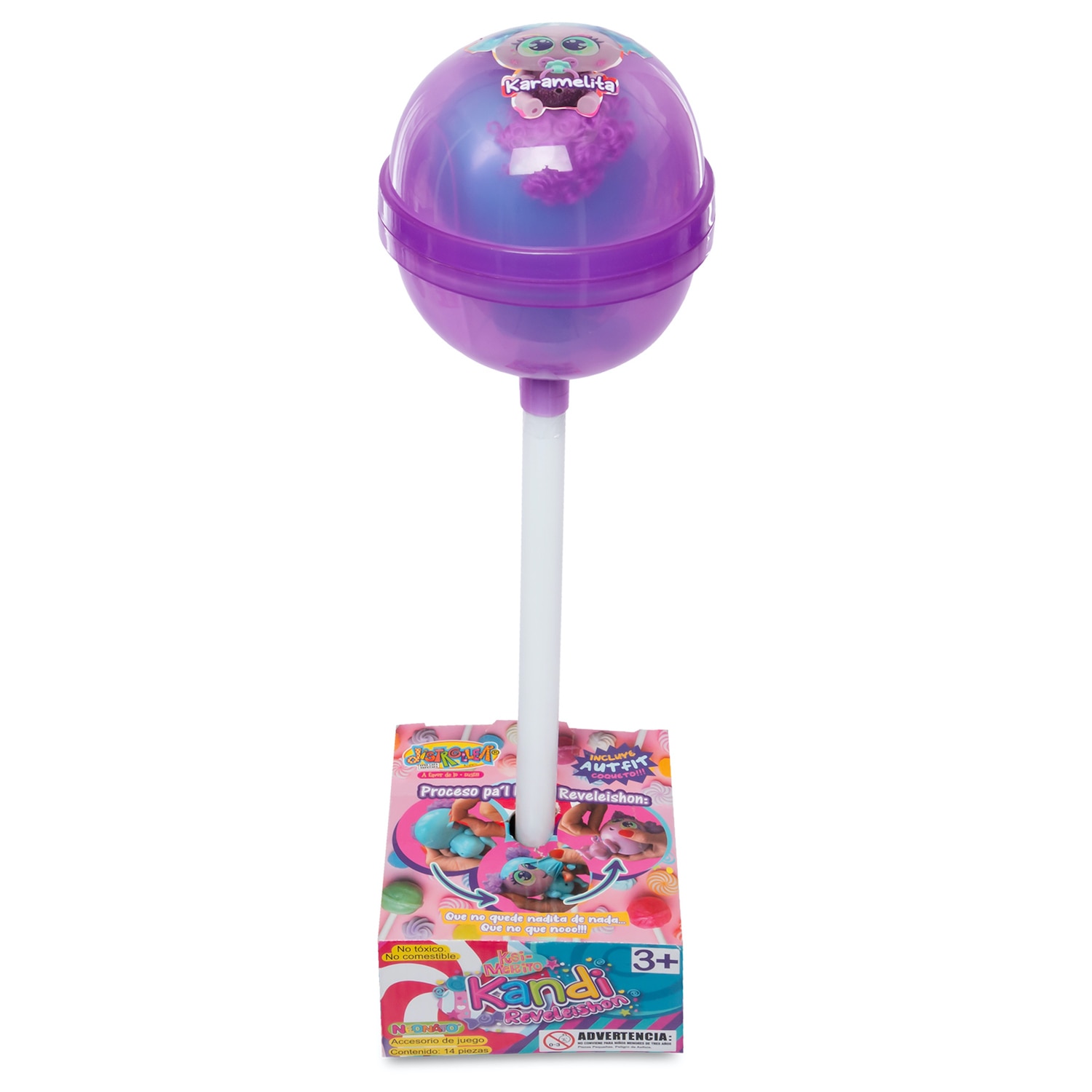 Muñeco bebé Ksimerito Kandi Reveleishon Morado Distroller 2