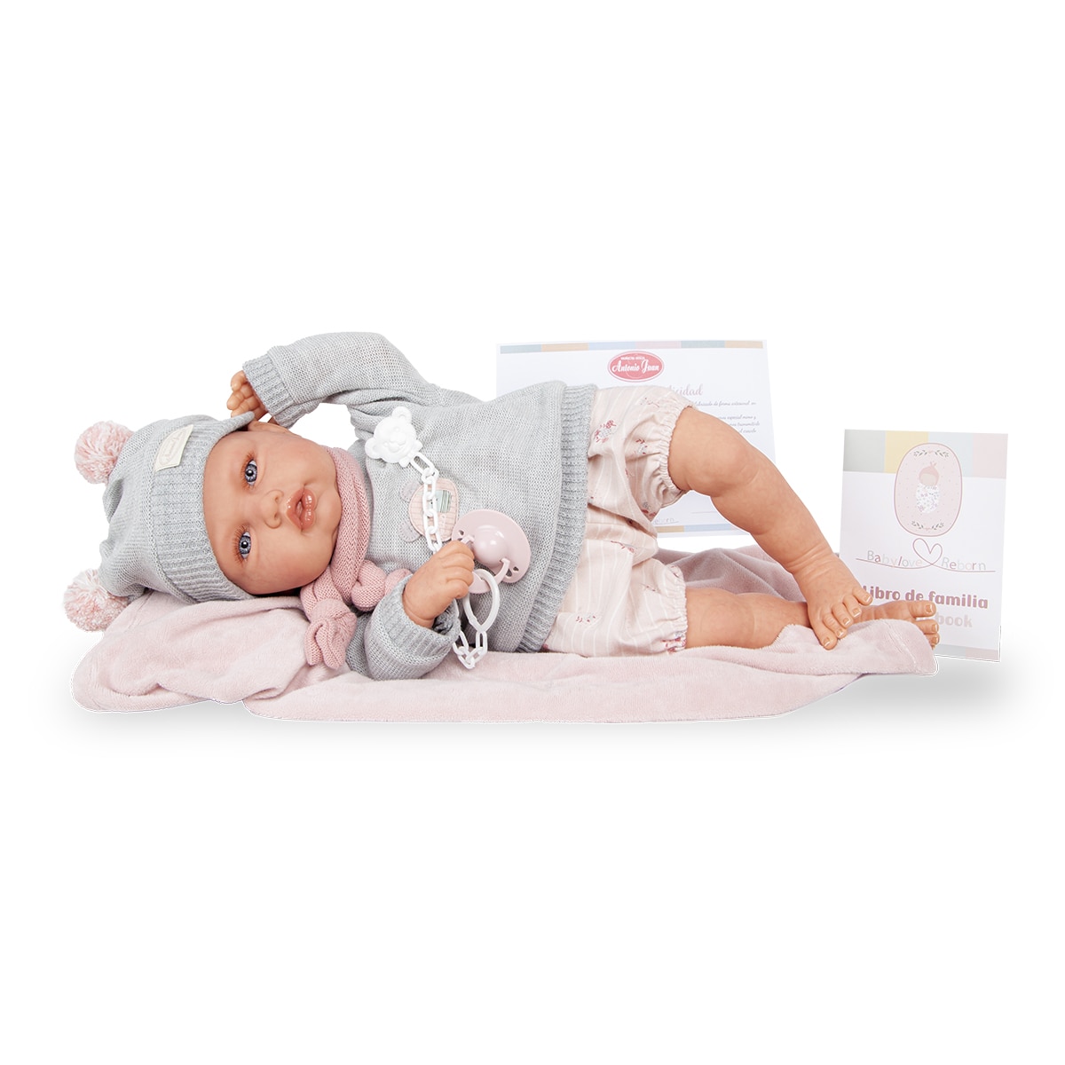 Muñeco bebé Reborn Baby Love con mantita Muñecas Antonio Juan 2