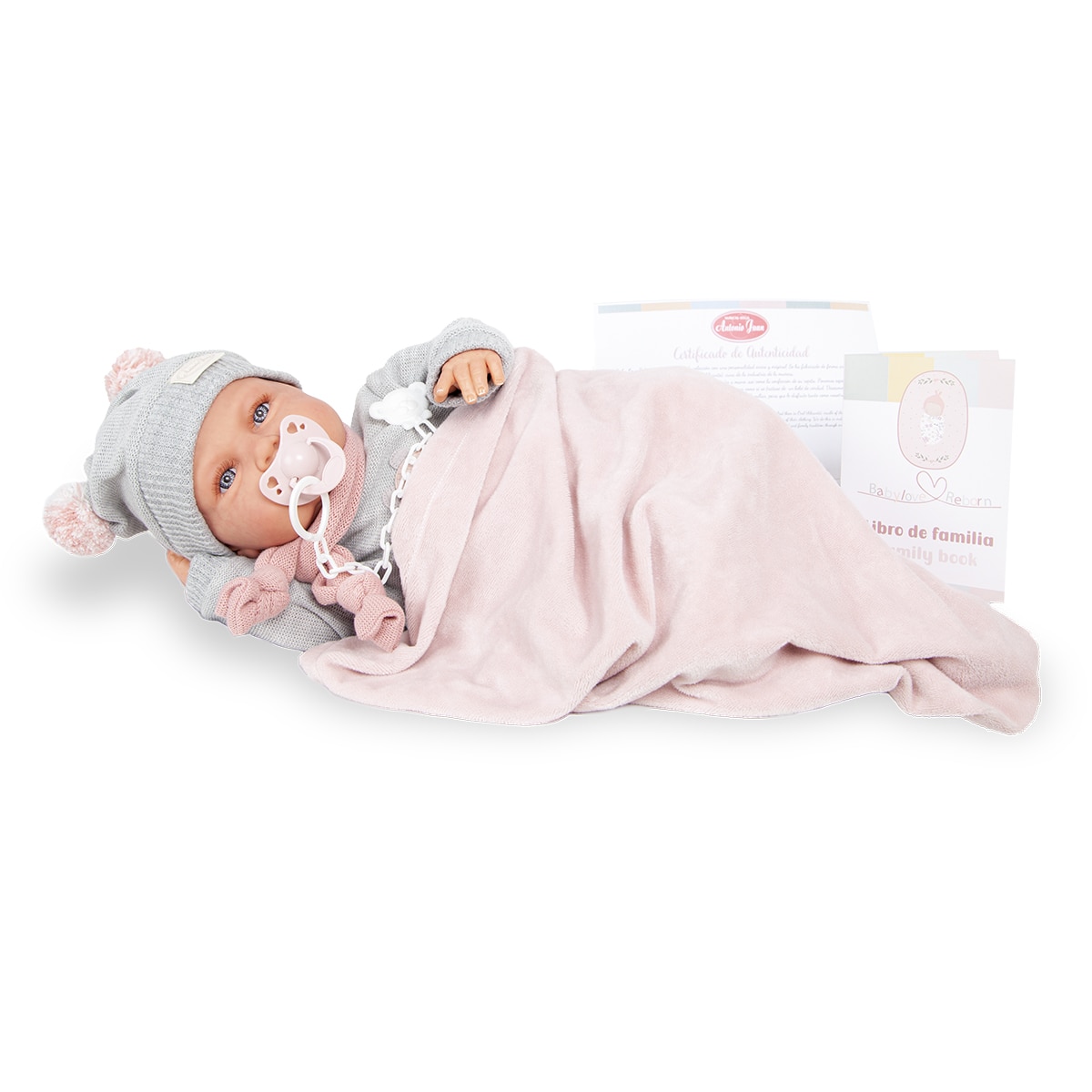 Muñeco bebé Reborn Baby Love con mantita Muñecas Antonio Juan 3
