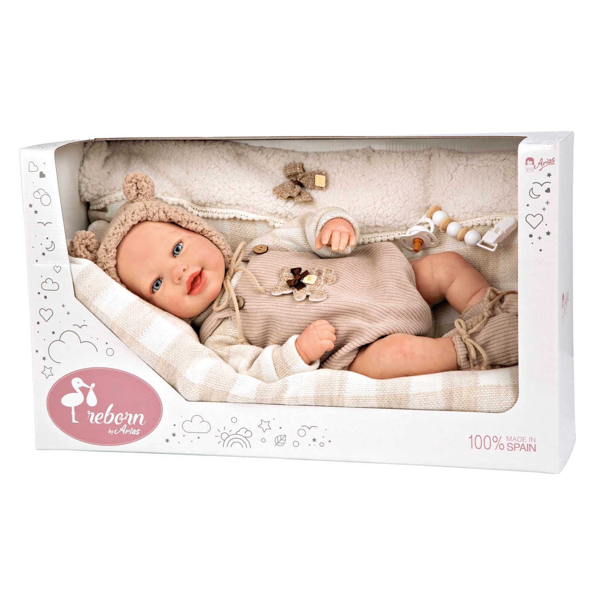 Bebé reborn 45 cm Rubén con cojín 13