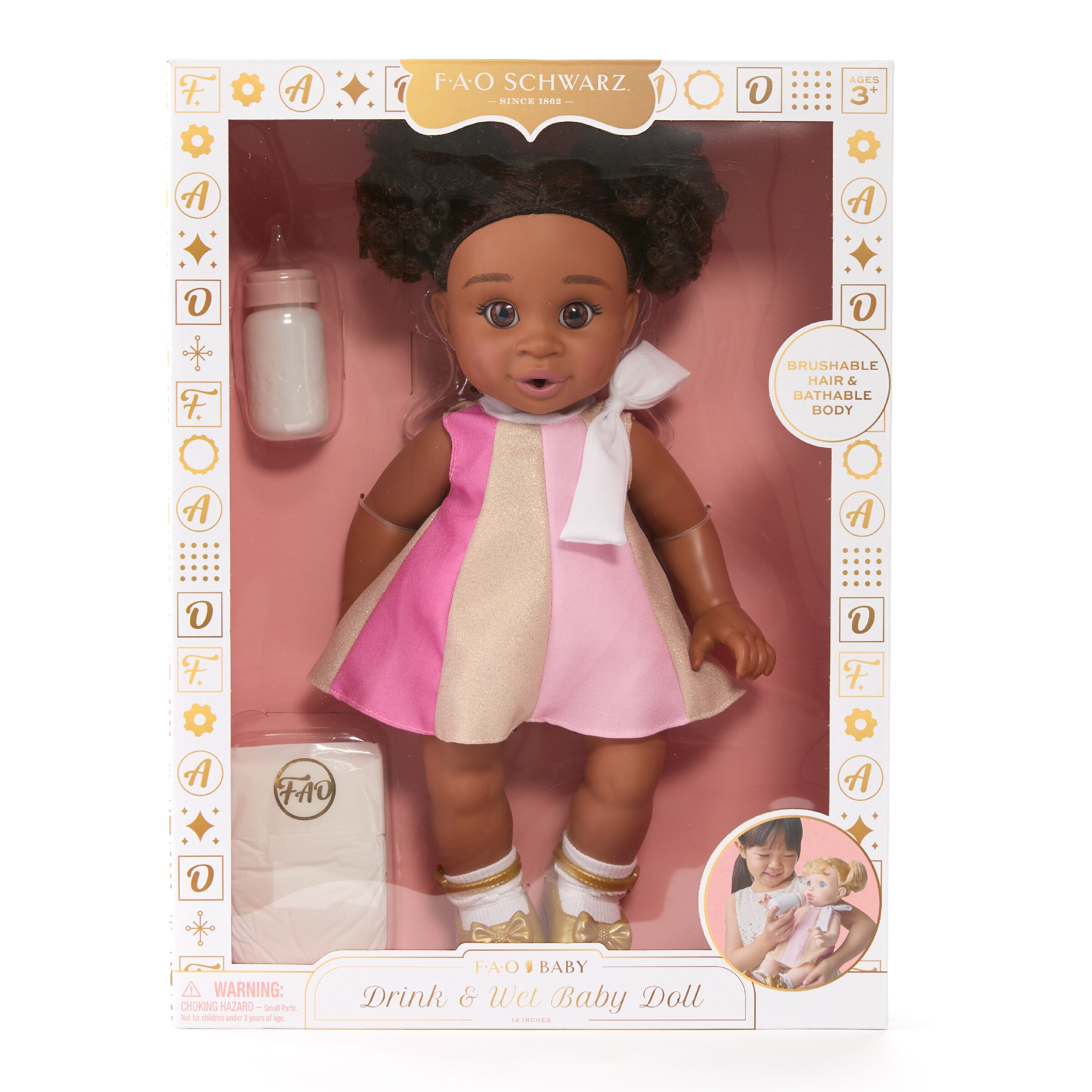 Muñeca toddler Baby morena F.A.O. Schwarz 6