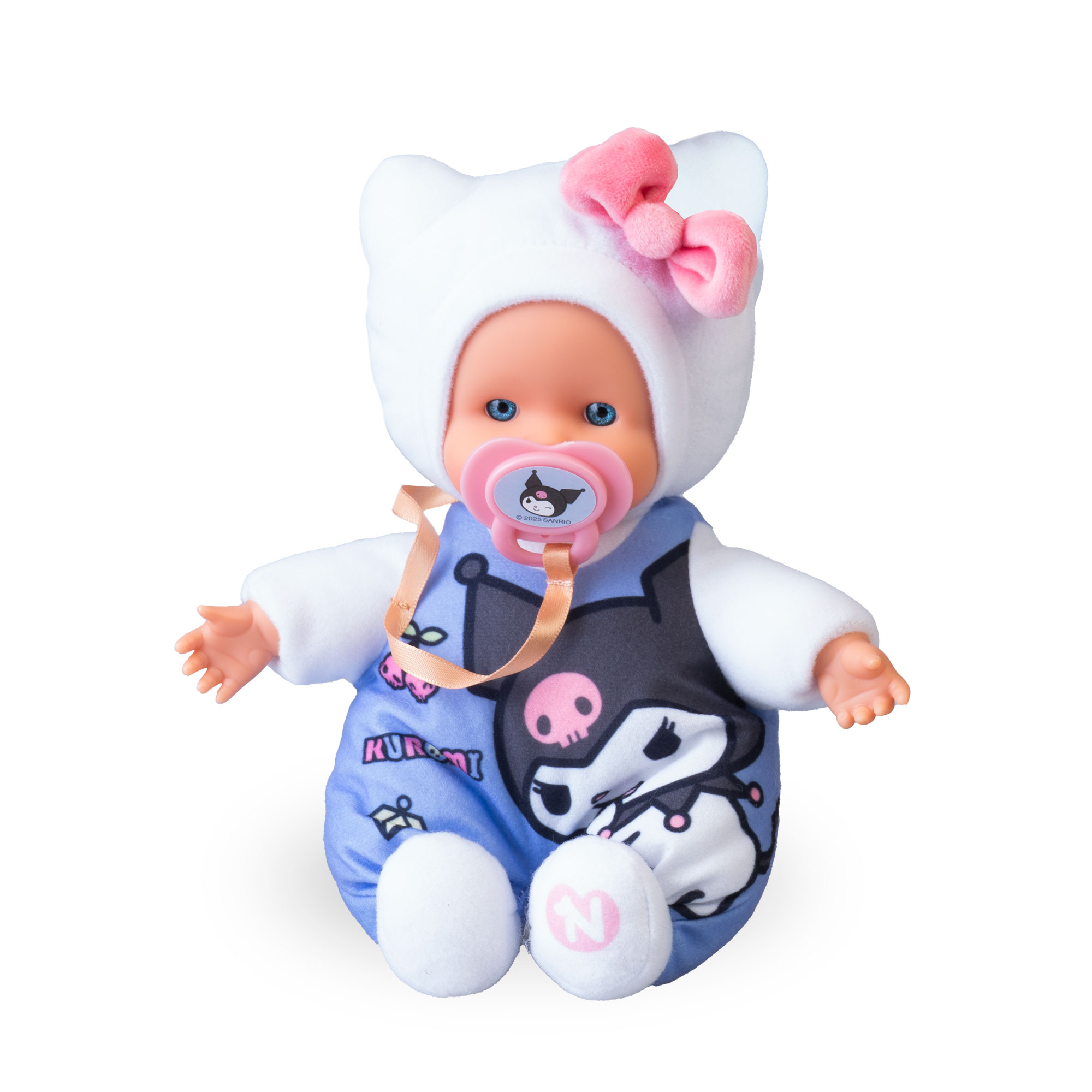 Nenuco Cute Hello Kitty Mini Bambola 15 Cm Con Ciuccio - Corpo Morbido, Per Bambini +10 Mesi