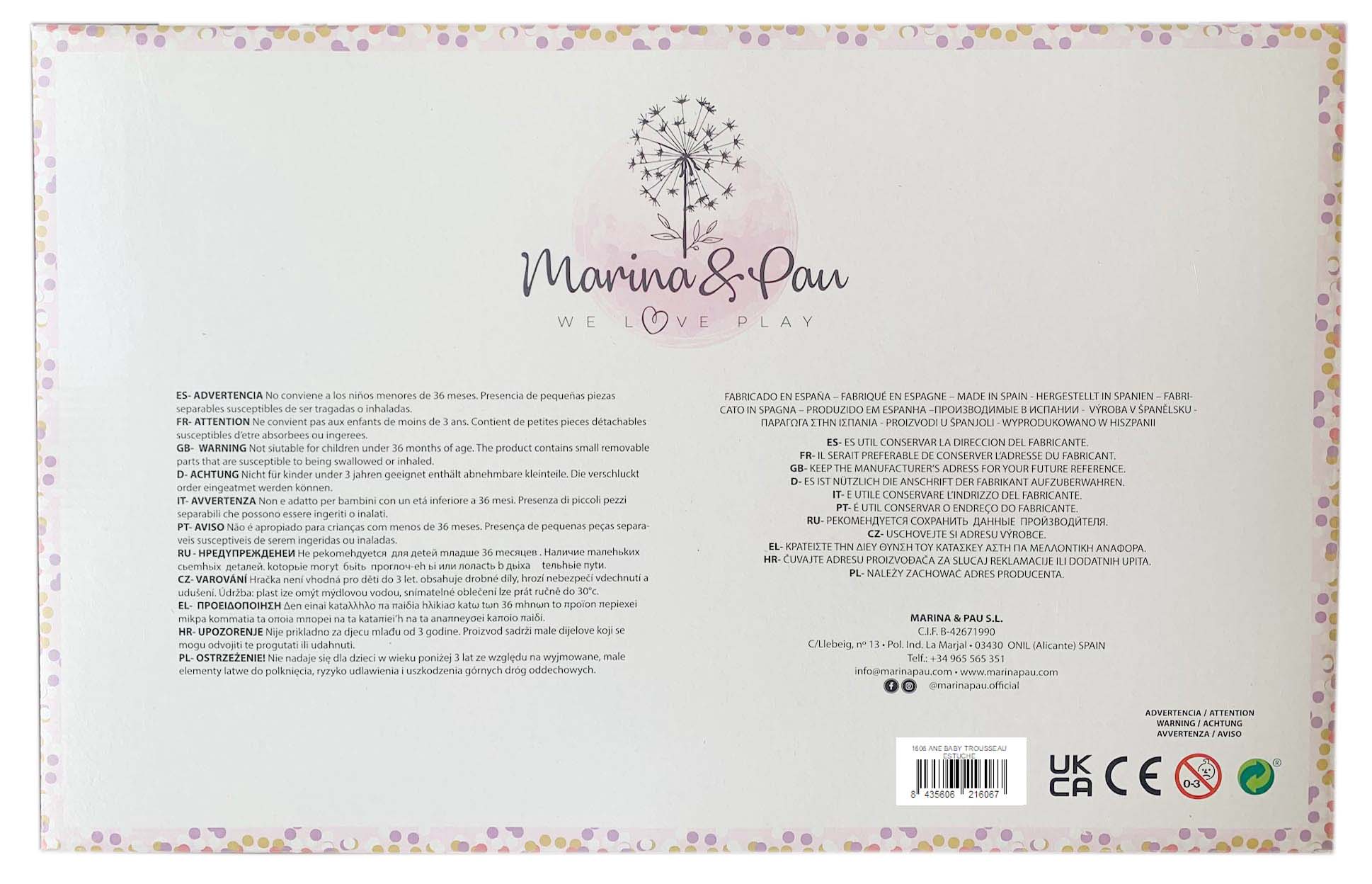 Minimuñeca Ane Baby Trousseau Estuche Marina&Pau 3