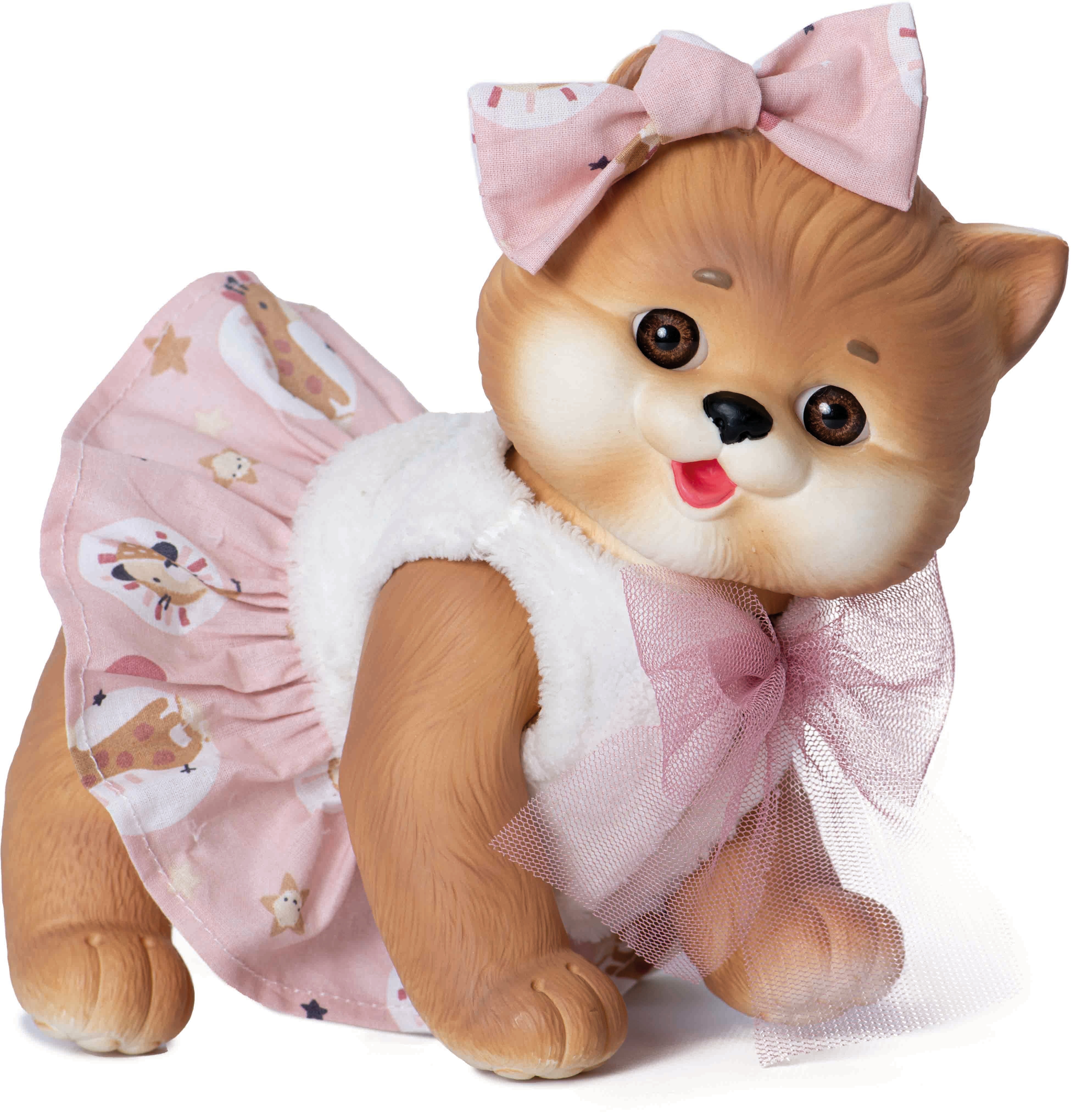 Muñeco Gato Marrón con chaleco y falda Rosatoys 2