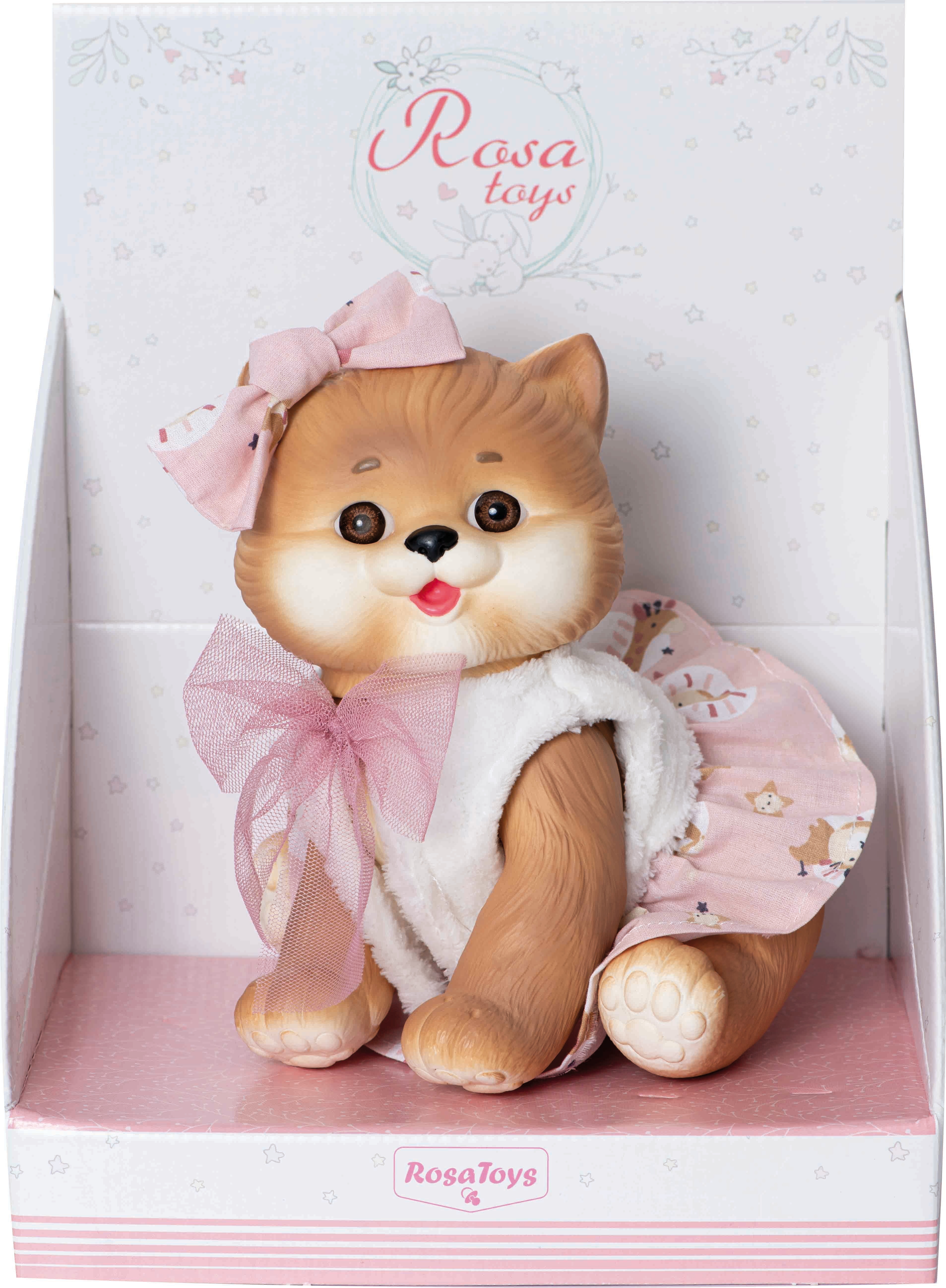 Muñeco Gato Marrón con chaleco y falda Rosatoys 3