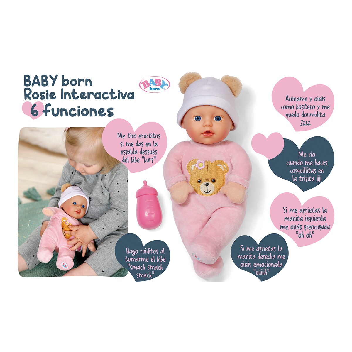 Muñeca 6 Funciones Interactivo Baby Born 2